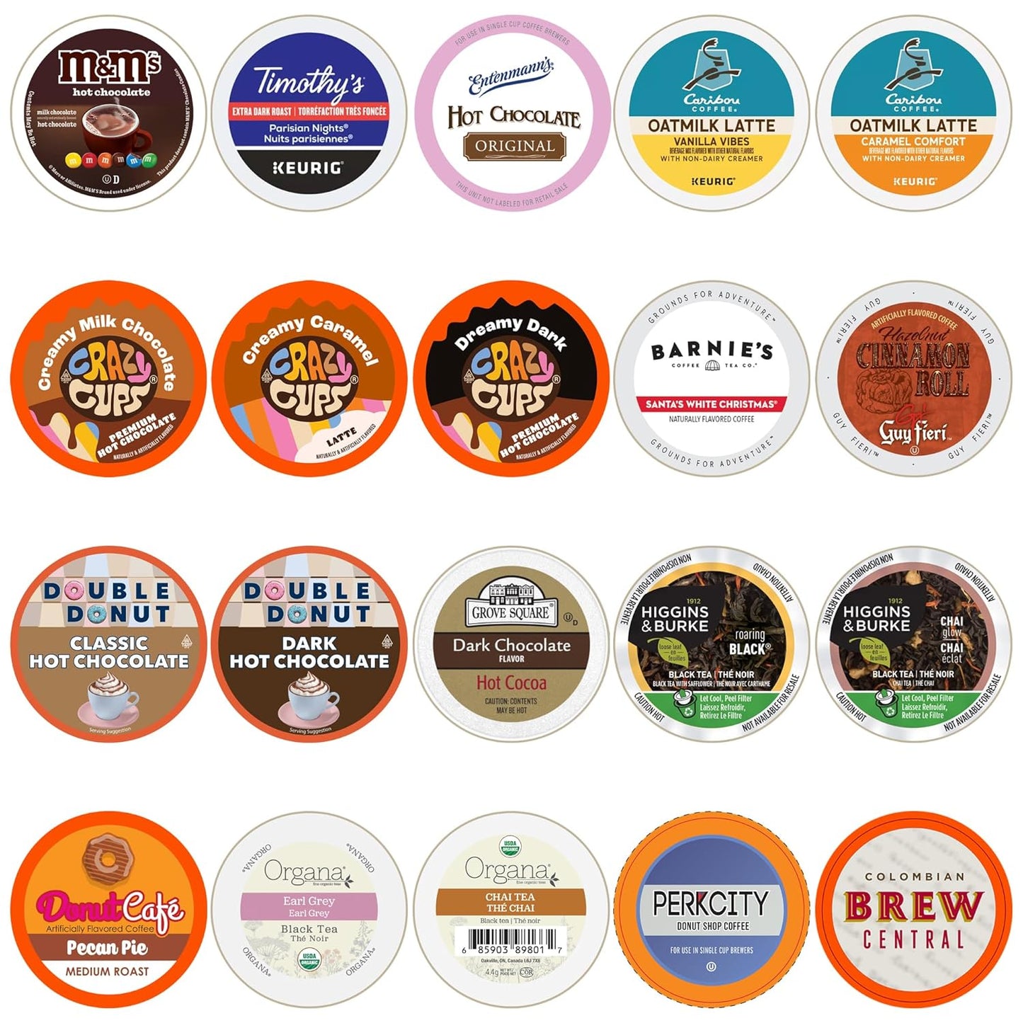 Perfect-Samplers-Café/té/sidra/capuchino-y-chocolate-caliente-tazas-individuales-para-cafeteras-Keurig-Cup,292