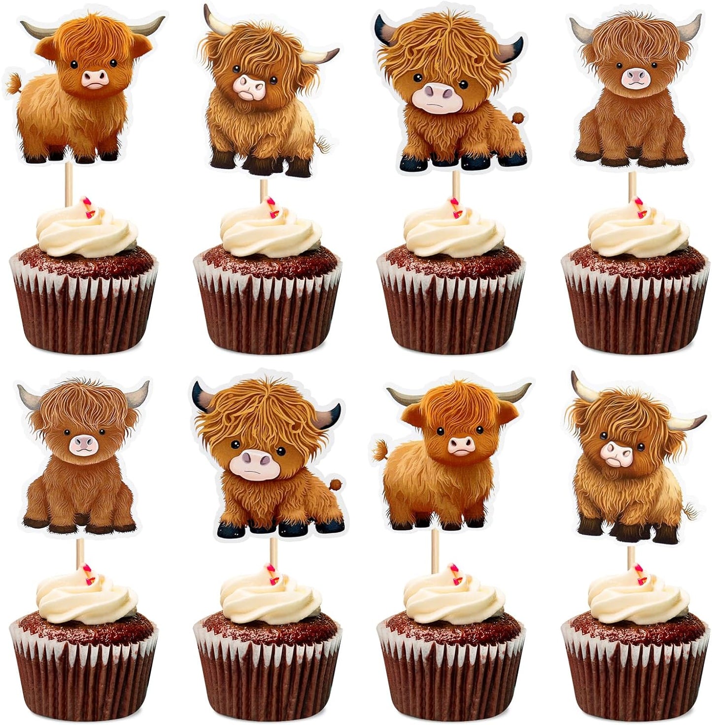 Keaziu-24-Pack-Highland-Cow-Cupcake-Toppers-3234