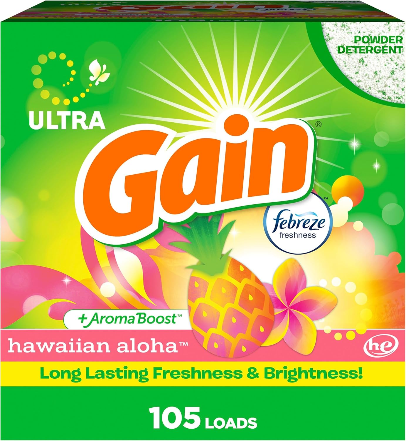 Gain-Powder-Laundry-Detergent,-Hawaiian-Aloha-Scent,-105-Loads,-135-3226