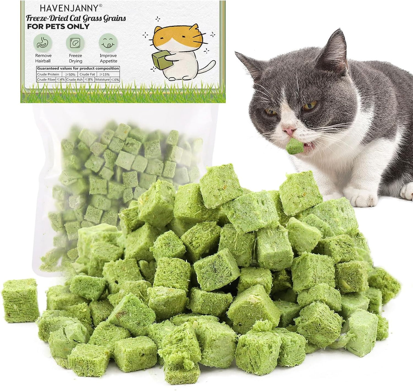 HavenJanny-60g-Cat-Grass-Treats-for-Cat,-Freezed-Cat-3
