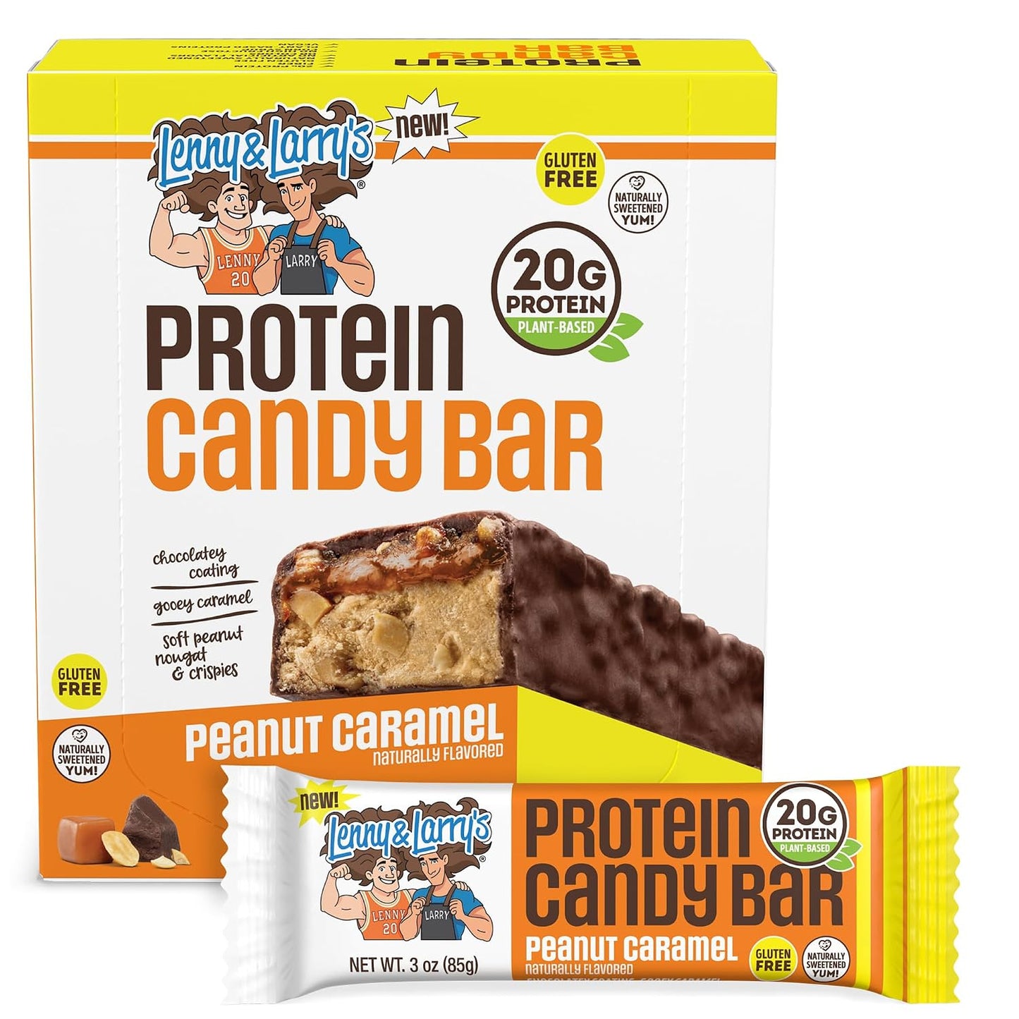 Lenny-&-Larry’s-High-Protein-Bar-–-Peanut-Caramel-Vegan-Protein--Bars-–-20g-Protein,-242