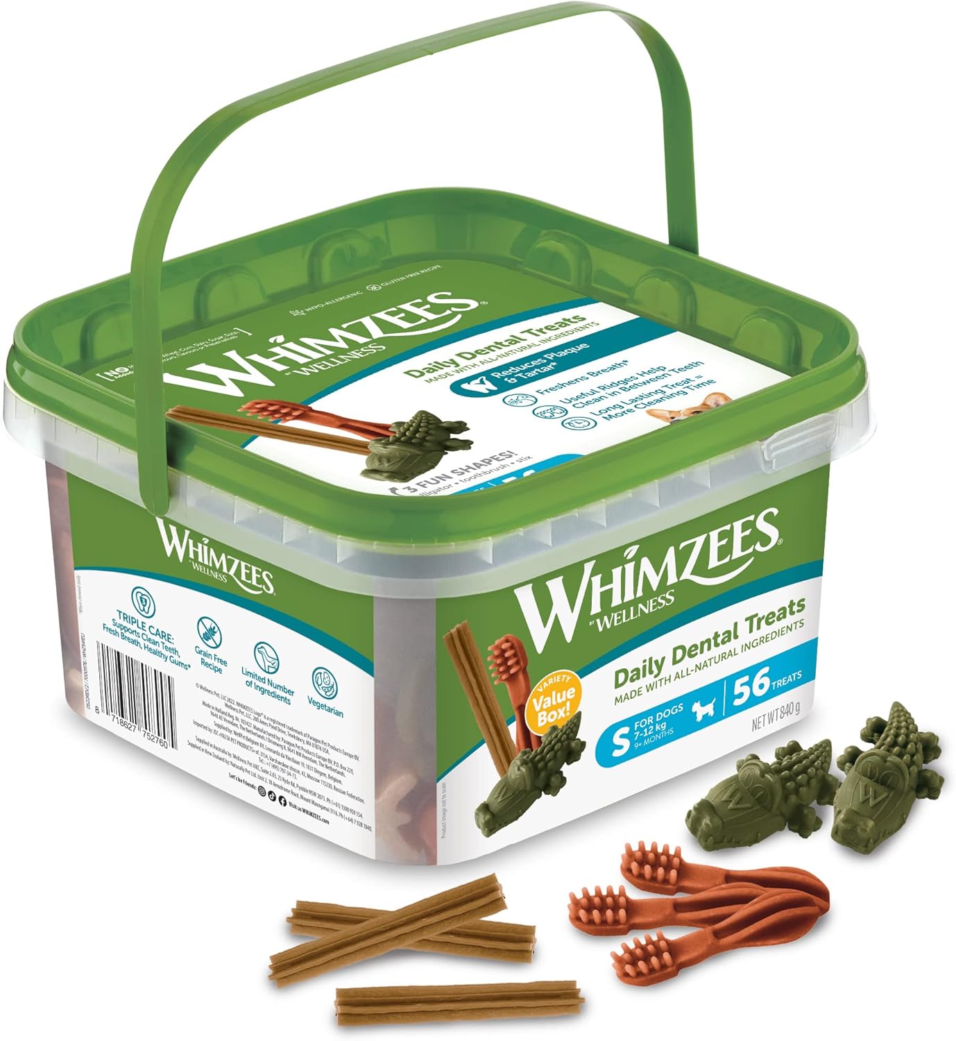 Whimzees-Natural-Dental-Dog-Chew-Long-lasting,-Variety-Box-Mixed-Shapes,-56-1493