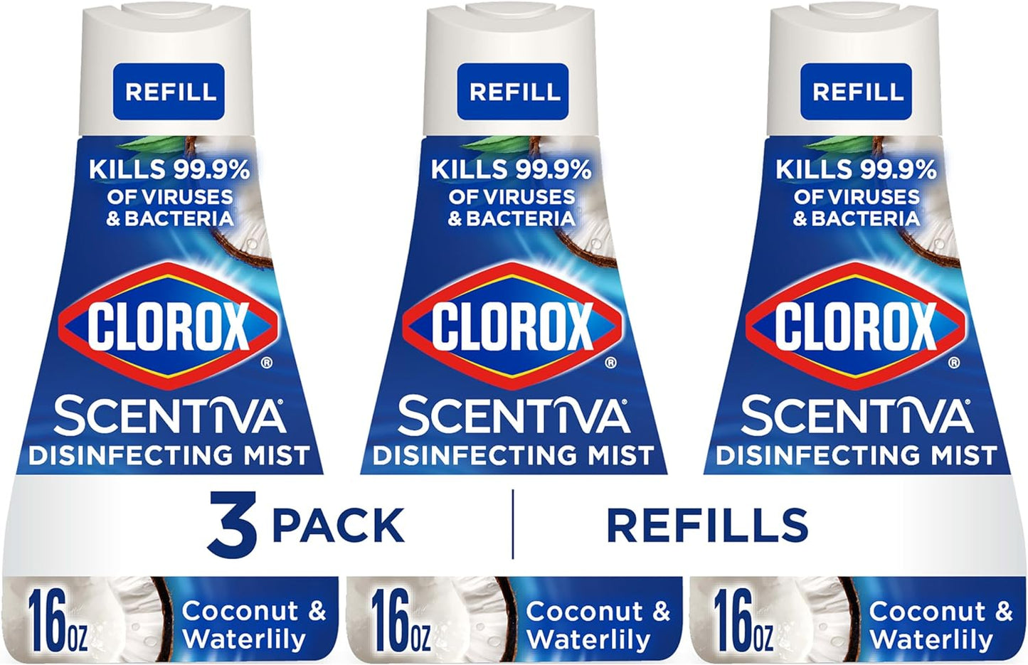 Clorox-Scentiva-Disinfecting-Mist,-Coconut-and-Waterlily,-Refill,-16-Fluid-2921
