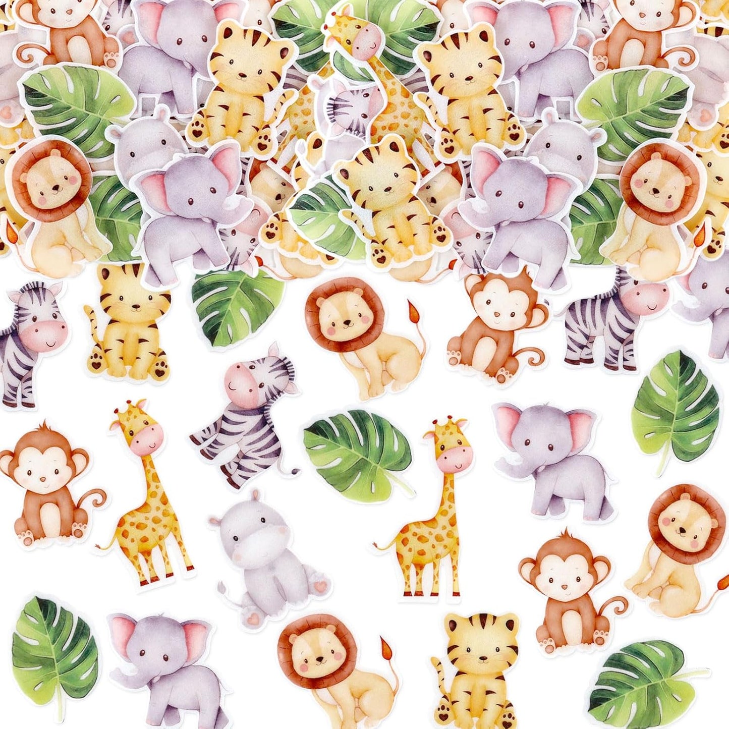 40Pcs-Edible-Jungle-Safari-Animal-Theme-Cupcake-Toppers-Wafer-Paper-Jungle-Safari-Cupcake-Drink-1541
