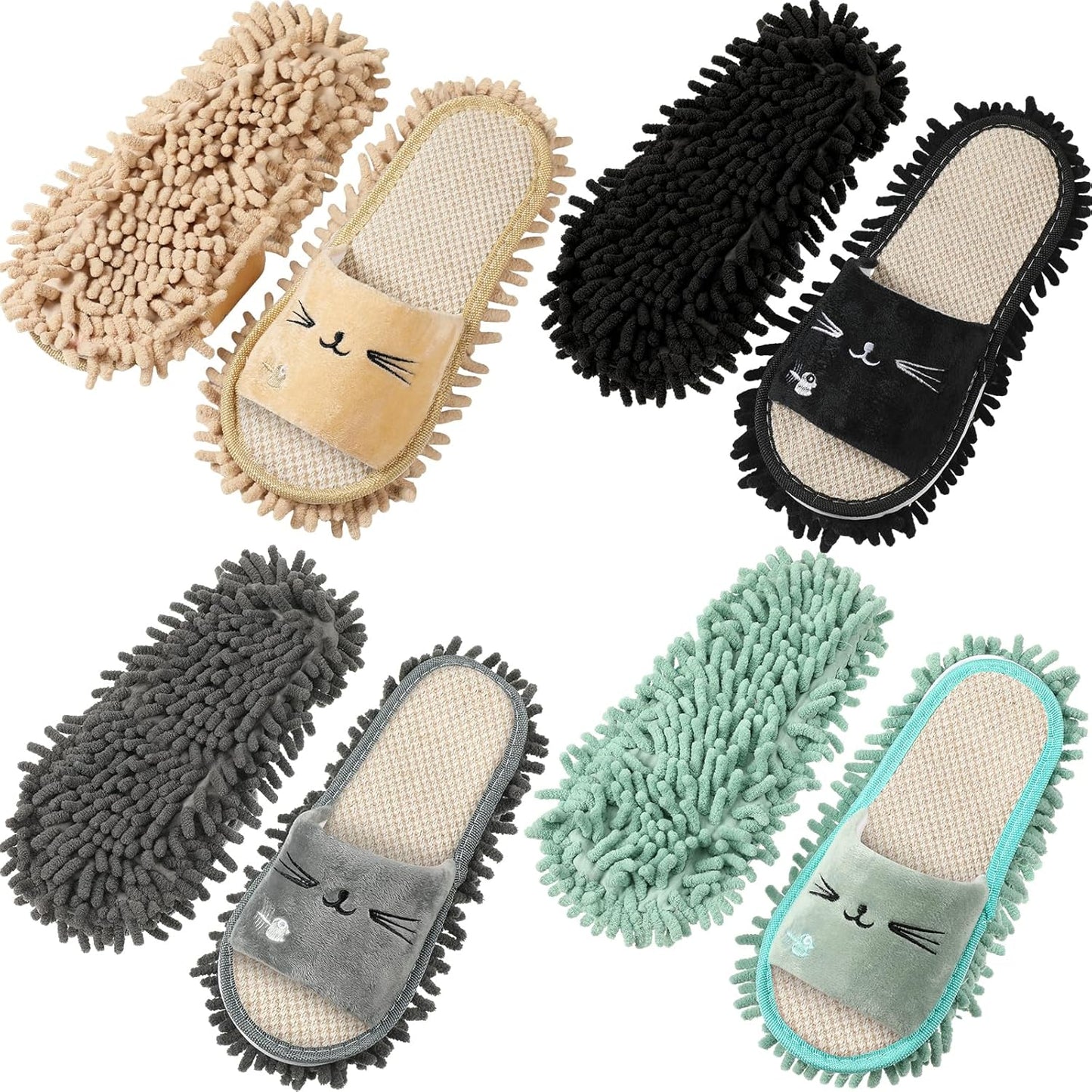 Wesiti-4-Pairs-Washable-Mop-Slippers-Microfiber-Funny-Mop-Shoes-471