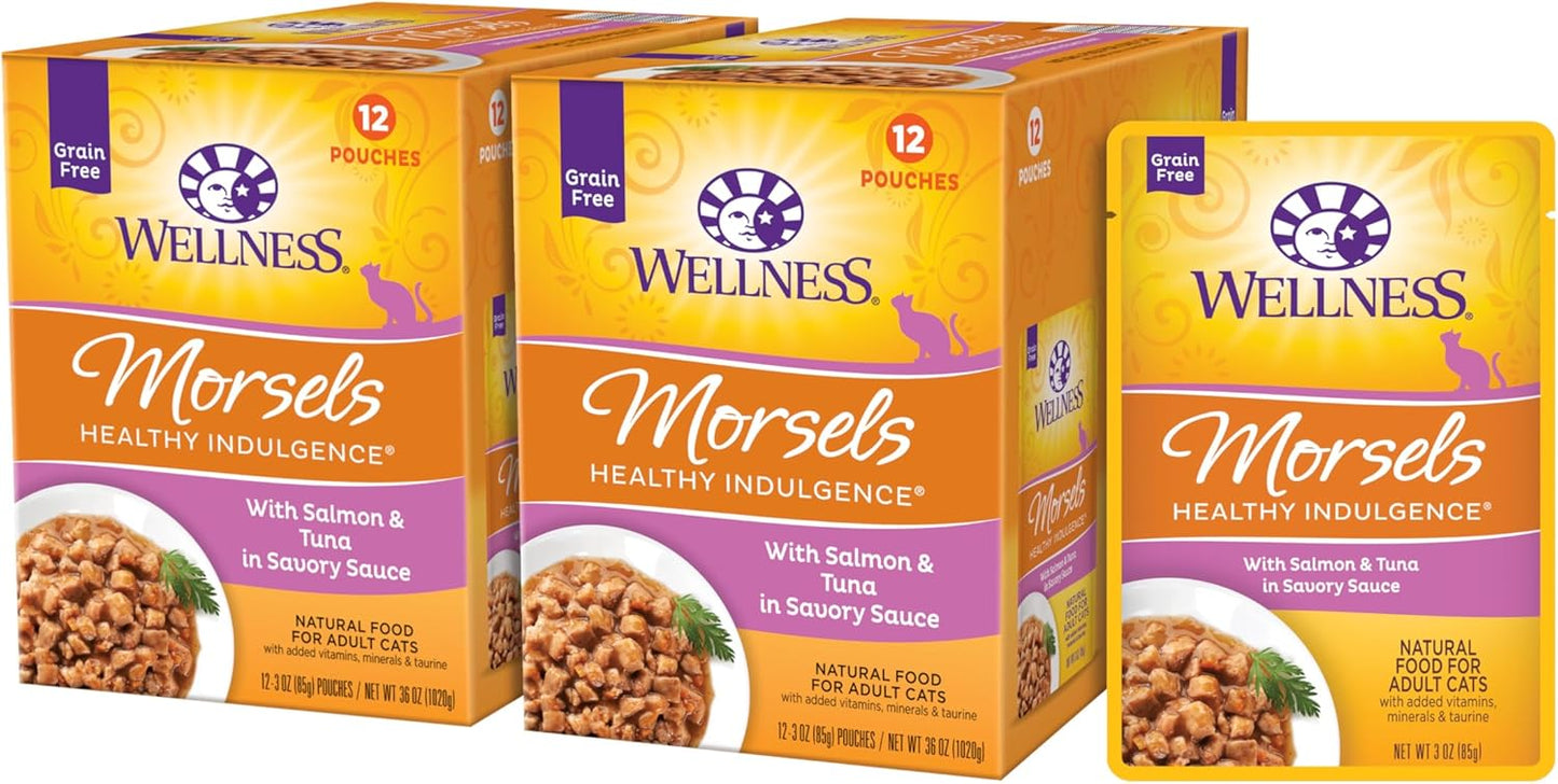 Wellness-Healthly-Indulgence-Morsels-Adult-Wet-Cat-Food,-Natural,-Protein-Rich,-Grain-3-Pouch,-Pack,1382