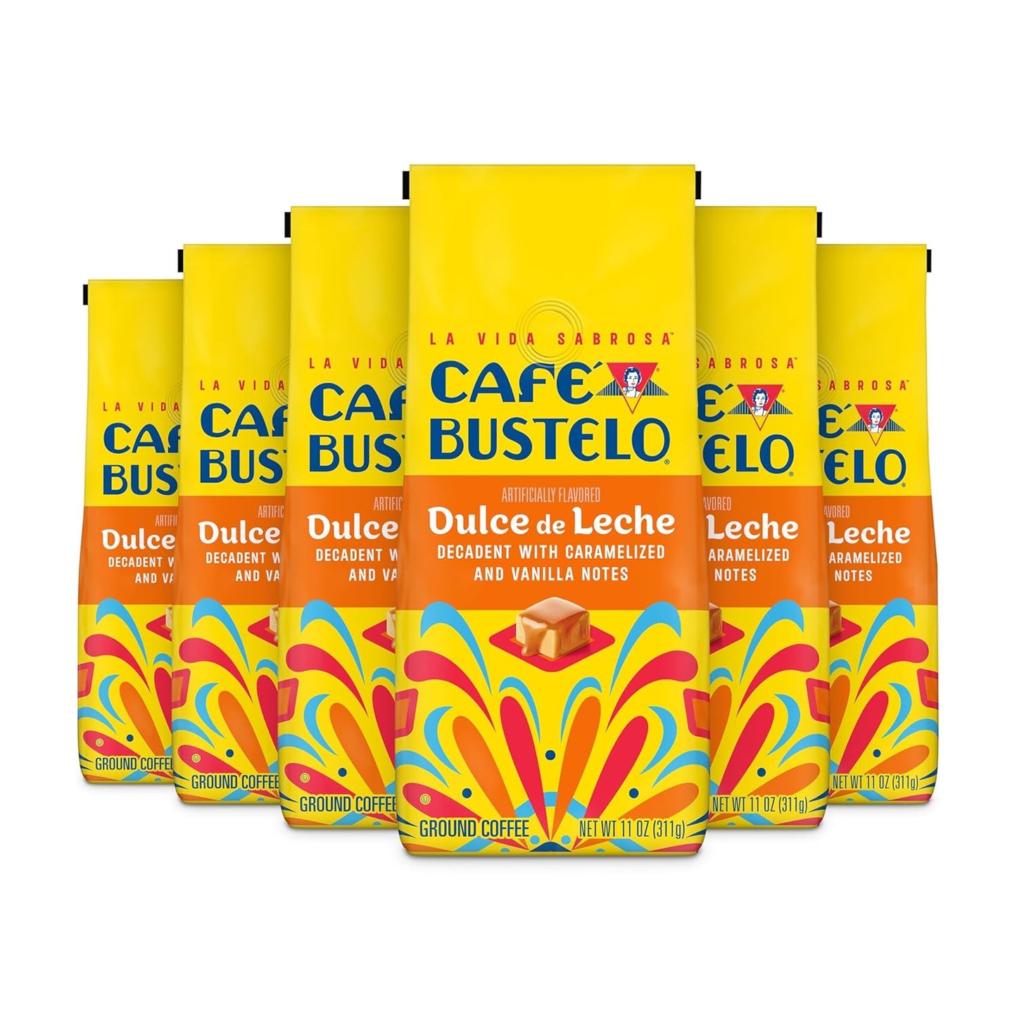 Café-Bustelo-Dulce-de-Leche-Artificially-Flavored-Ground-Coffee,-11-Oz.-Bag-(Pack-of-864