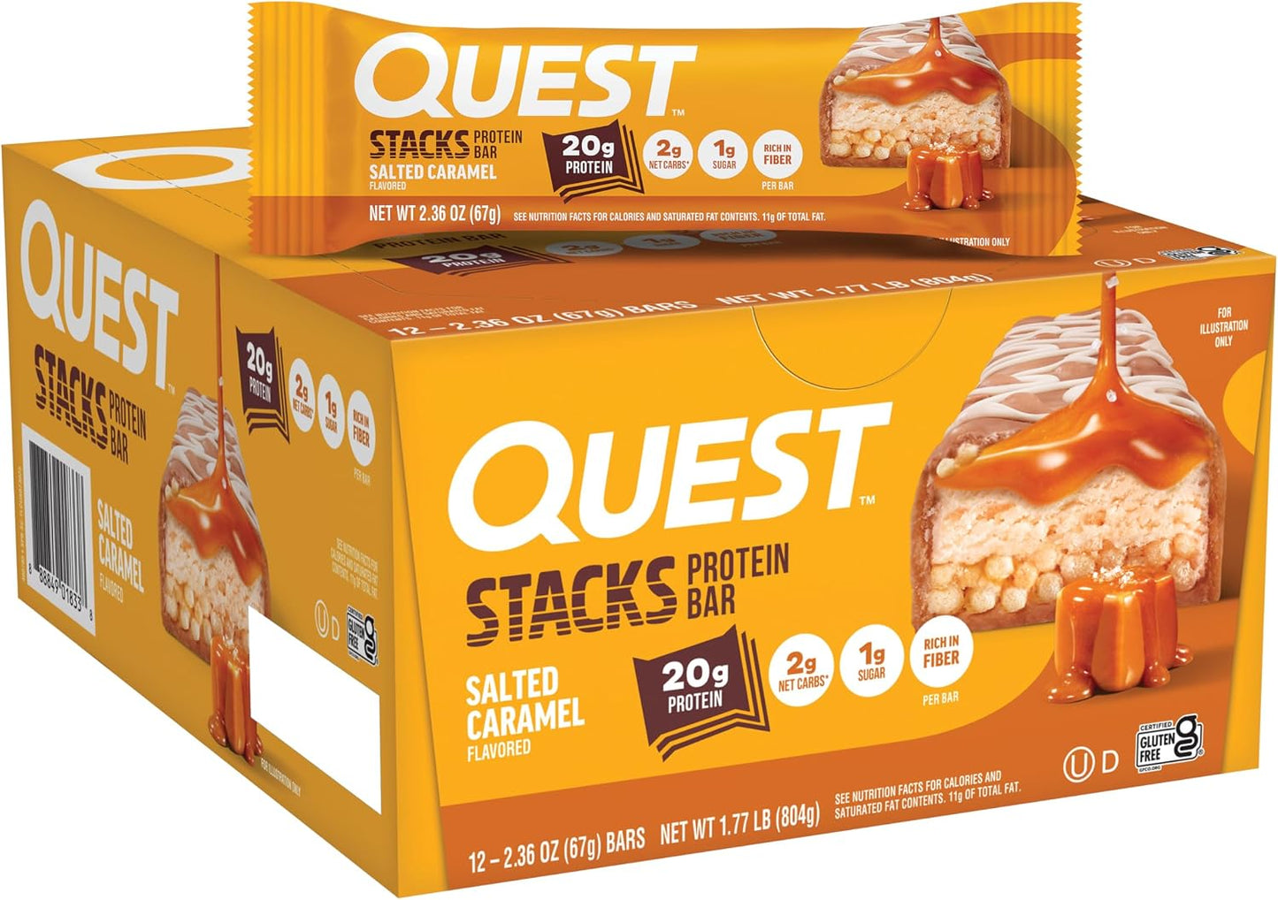 Quest-Nutrition-Stacks-Protein-Bars,-Salted-Caramel-Flavor,-20g-Protein,-2g--Net-Carbs,-1g-High-1759