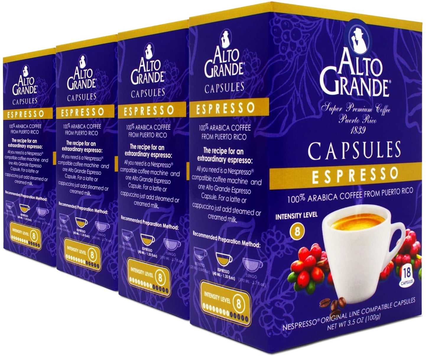 Alto-Grande-Cápsulas-súper-premium-para-máquinas-Nespresso,-café-1-arábica-Puerto326