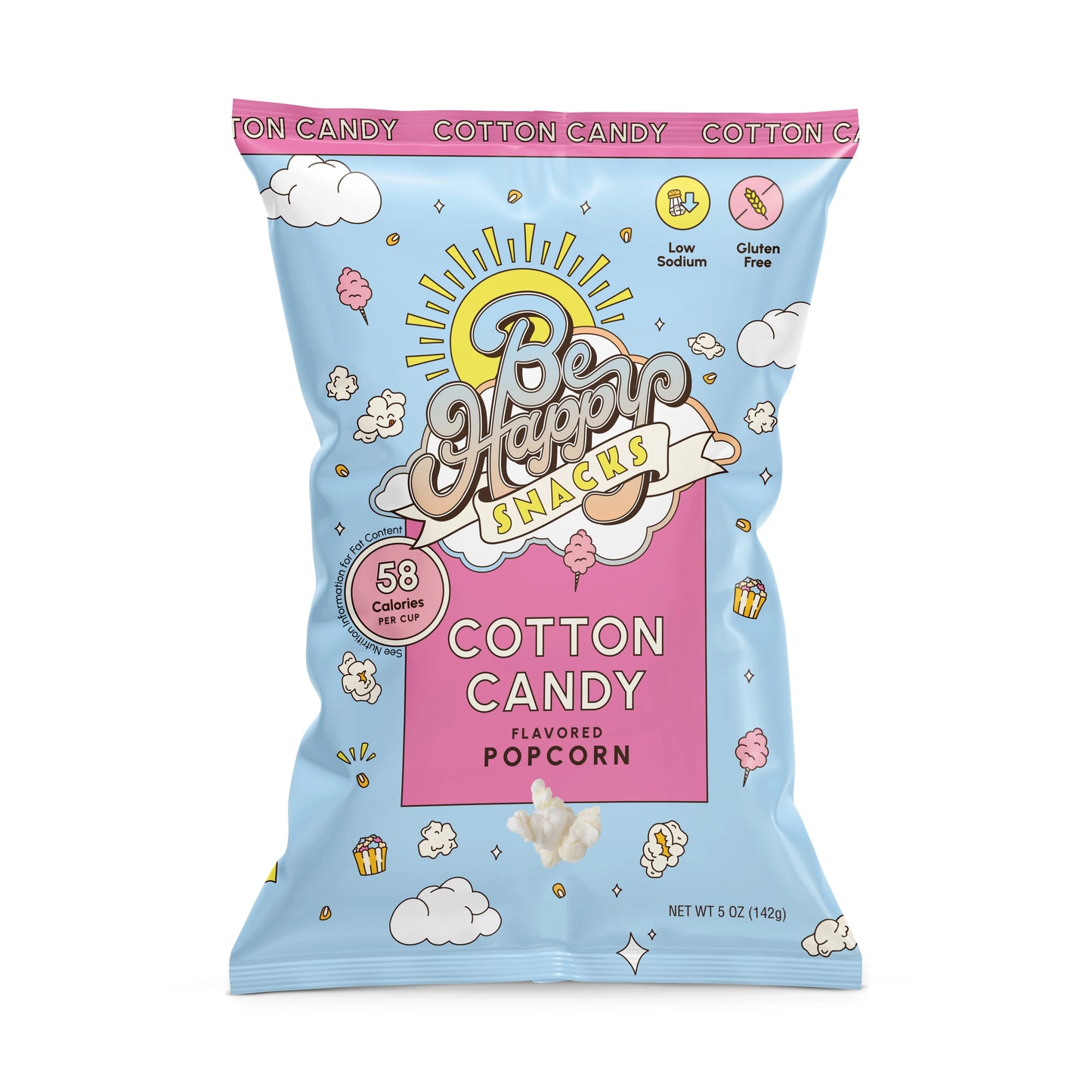 Be Happy Snacks D'Amelio Cotton Candy Popcorn, Gluten-Free, 5 oz