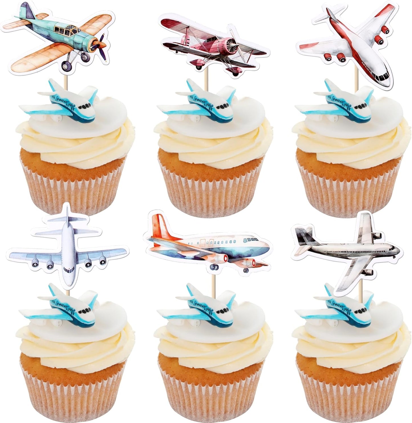 36-Pack-Airplane-Cupcake-Toppers-Glitter-Plane-3391