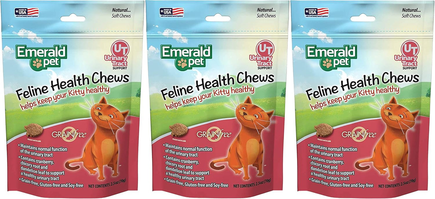 Emerald-Pet-3-Pack-of-Urinary-Tract-Support-Feline-Health-Chews,-2.5-Ounces-Each,-103