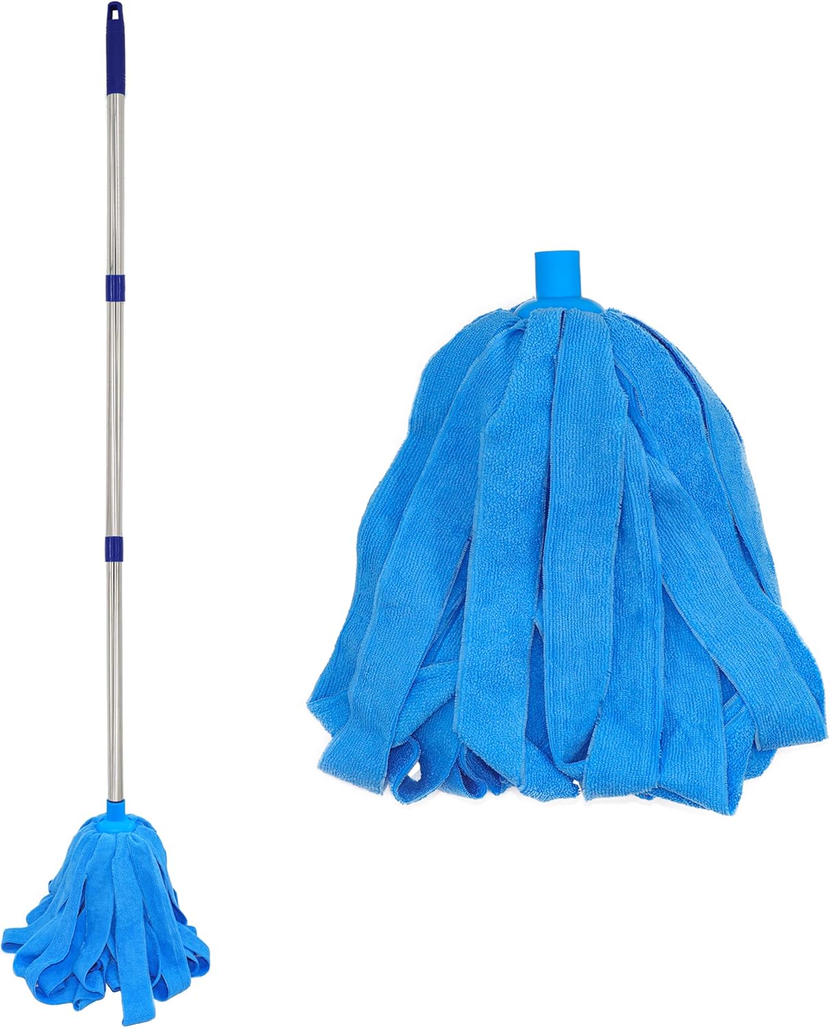 Mop,-One-Stainless-Steel-Pole-+-Two-Blue-Microfiber-Cloth-1603