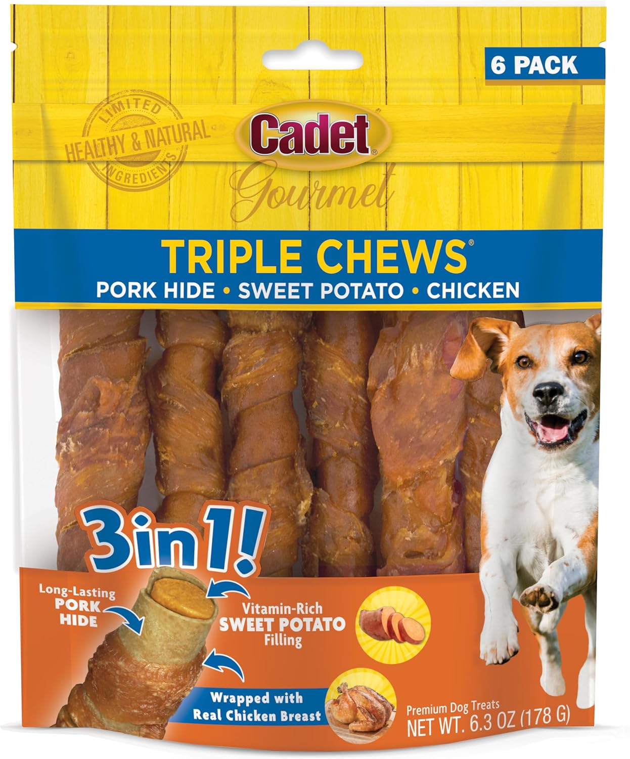 Cadet-Gourmet-Triple-Chews-Long-Lasting-Pork-Hide-Sticks-with-Sweet-Potato-Chicken,-2045