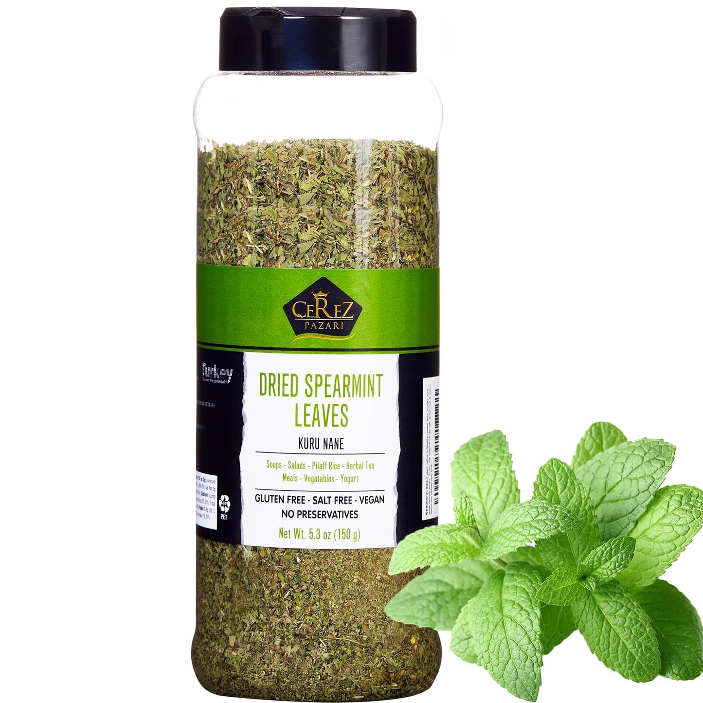 Cerez-Pazari-Dried-Mint-Leaves-5.3oz-|%100-Natural,-Non-irradiated,-Non-GMO,-Gluten-Free,-1717