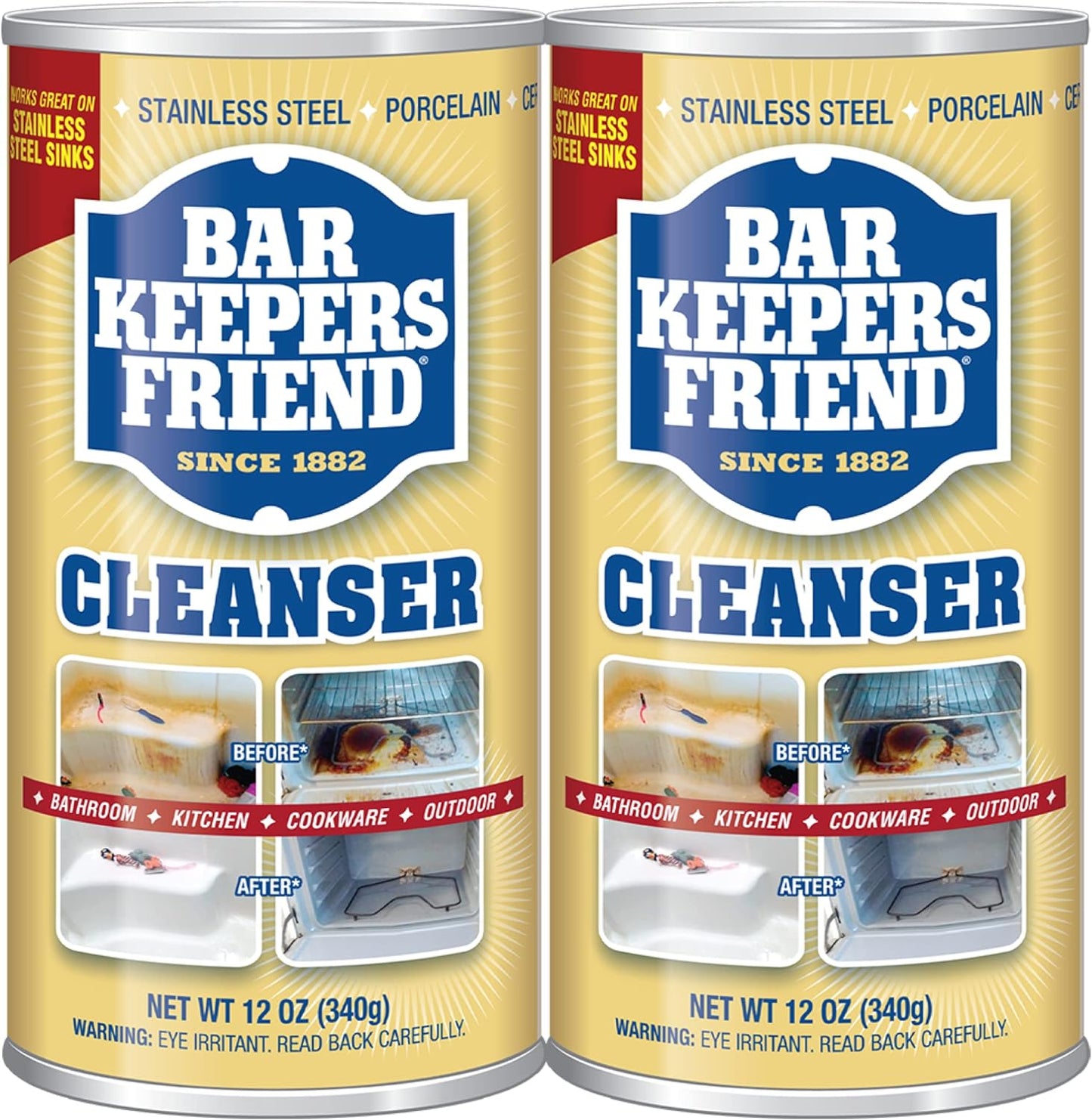 Bar-Keepers-Friend-Powder-Cleanser,-12-oz-x-2,-Multipurpose-Cleaner,-Degreaser-&-Remover-for-2098