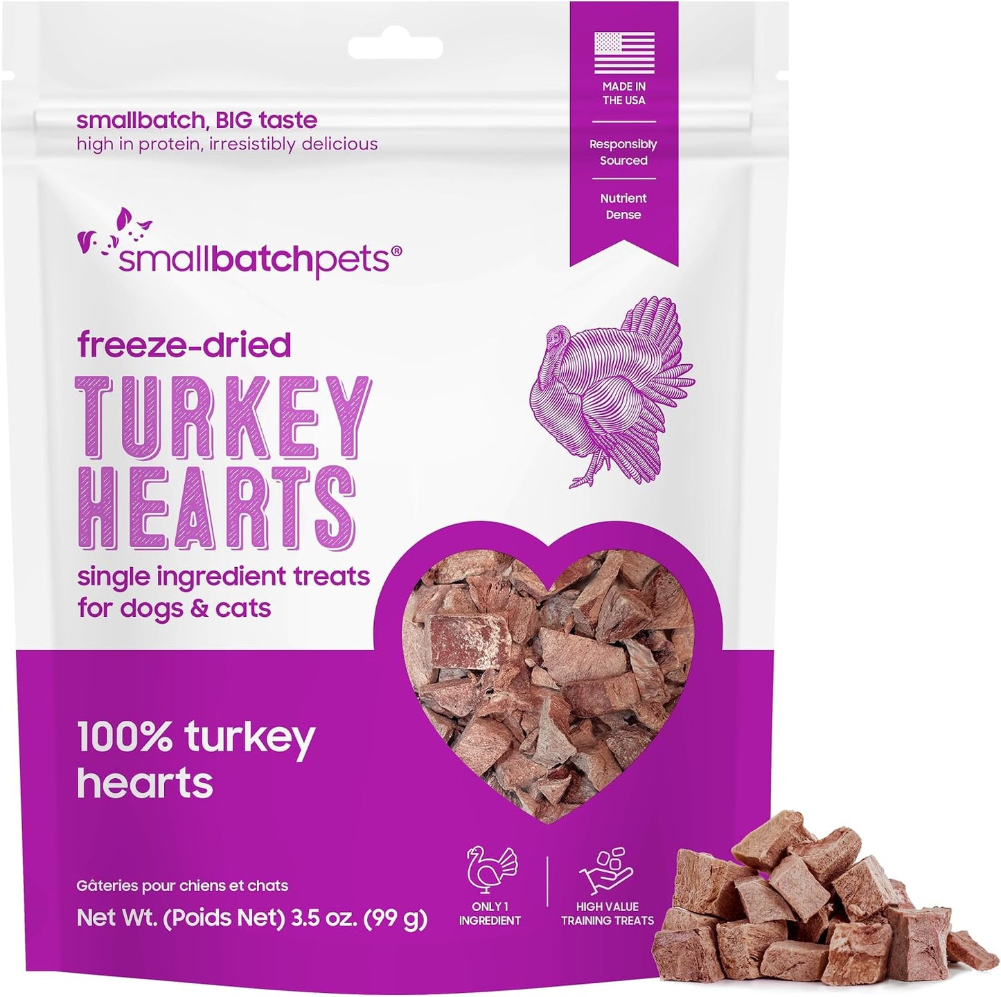 smallbatch-Pets-Premium-Freeze-Dried-Turkey-Heart-Treats-for-Dogs-and-Cats,-3.5-oz,-1214