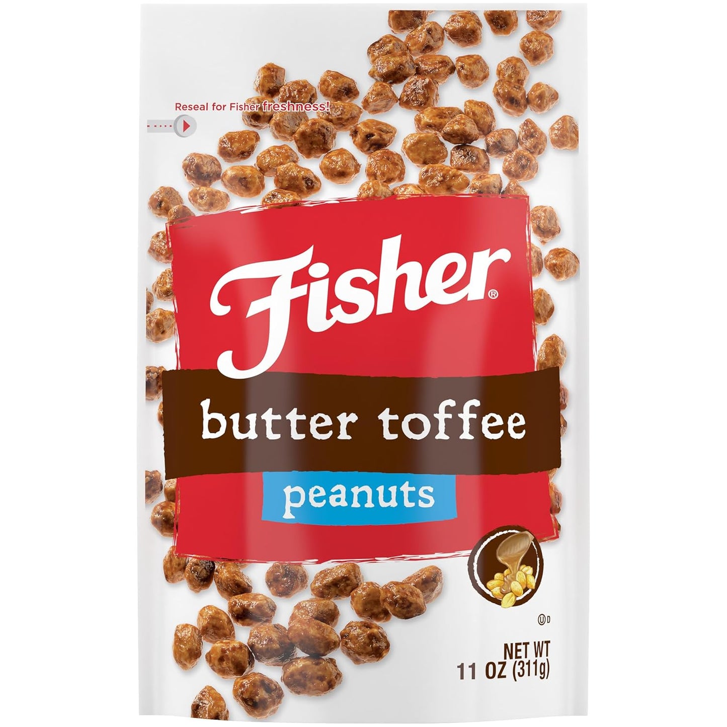 Fisher-Snack-Butter-Toffee-Peanuts,-5.5-Ounces,-No-2824