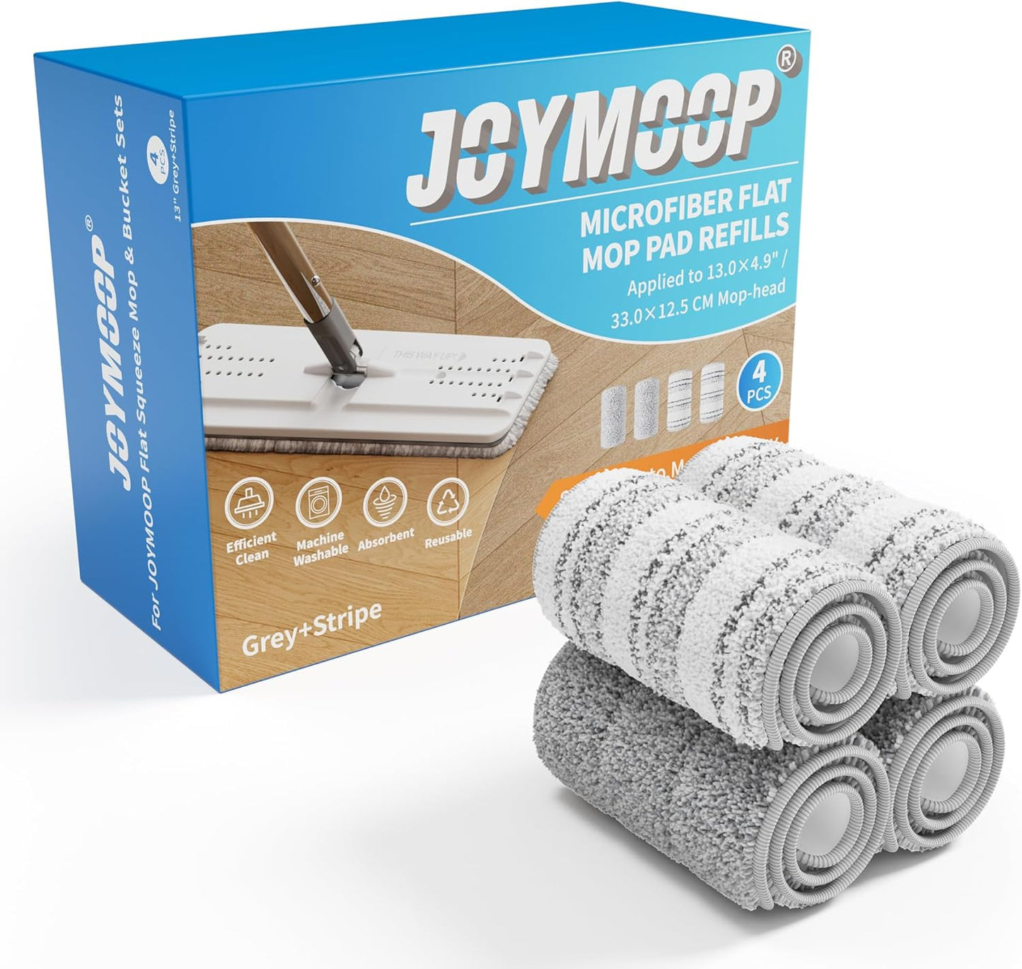 JOYMOOP-Mop-Replacement-Pads,-4-Pack-13"-×-4.9"-Microfiber-Flat-Mop-Refills,-Dual-Grey-&-878