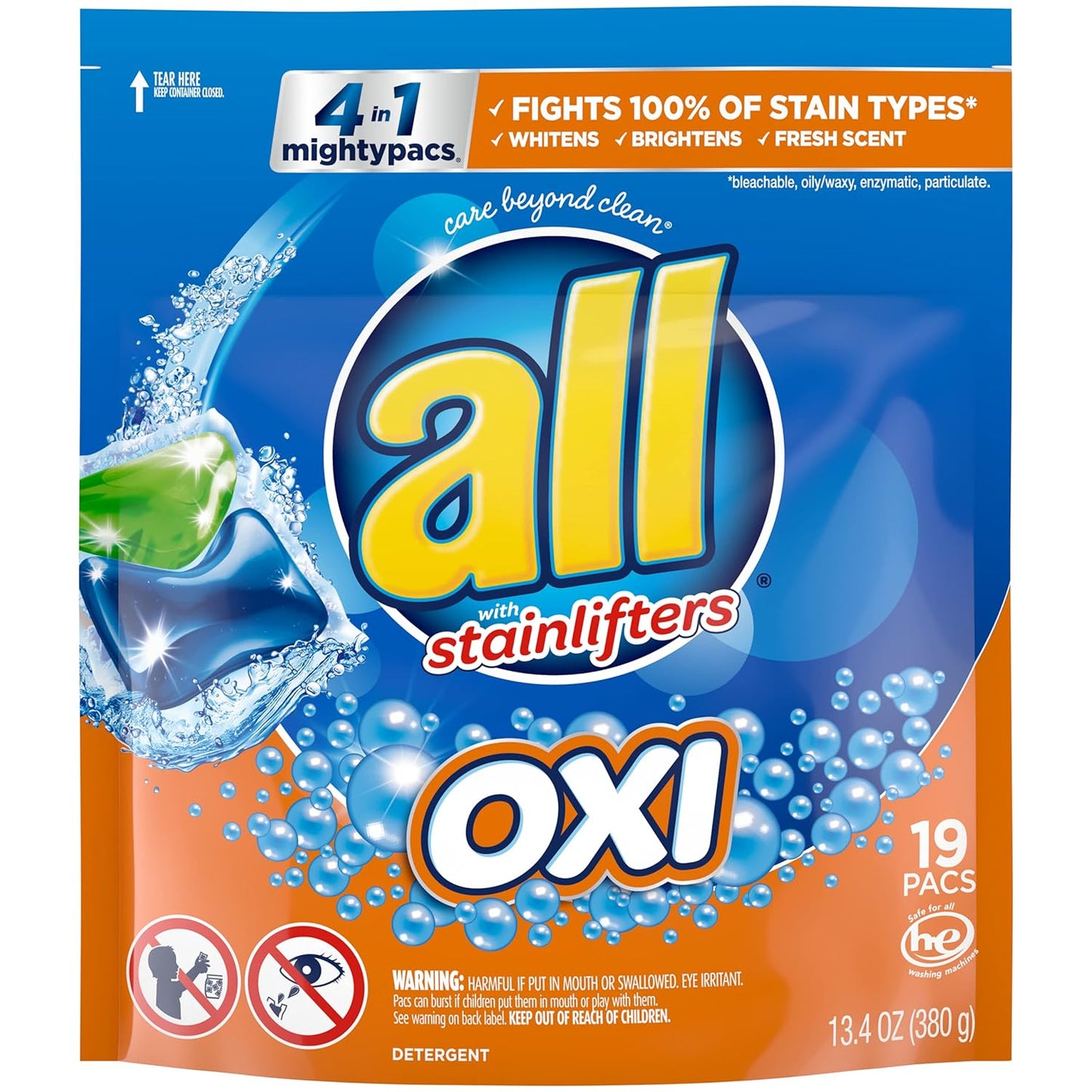 All-Oxi-Mighty-Pacs-Laundry-Detergent,-4-in-1-with-99