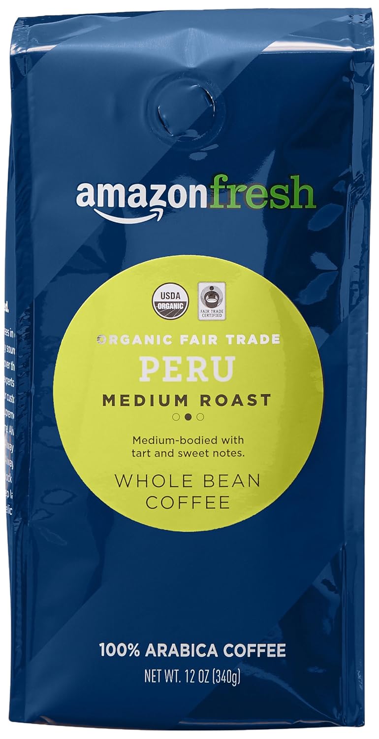 Amazon-Fresh,-Organic-Fair-Trade-Peru-Whole-Bean-Coffee,-Medium-Roast,-12-Oz-3146