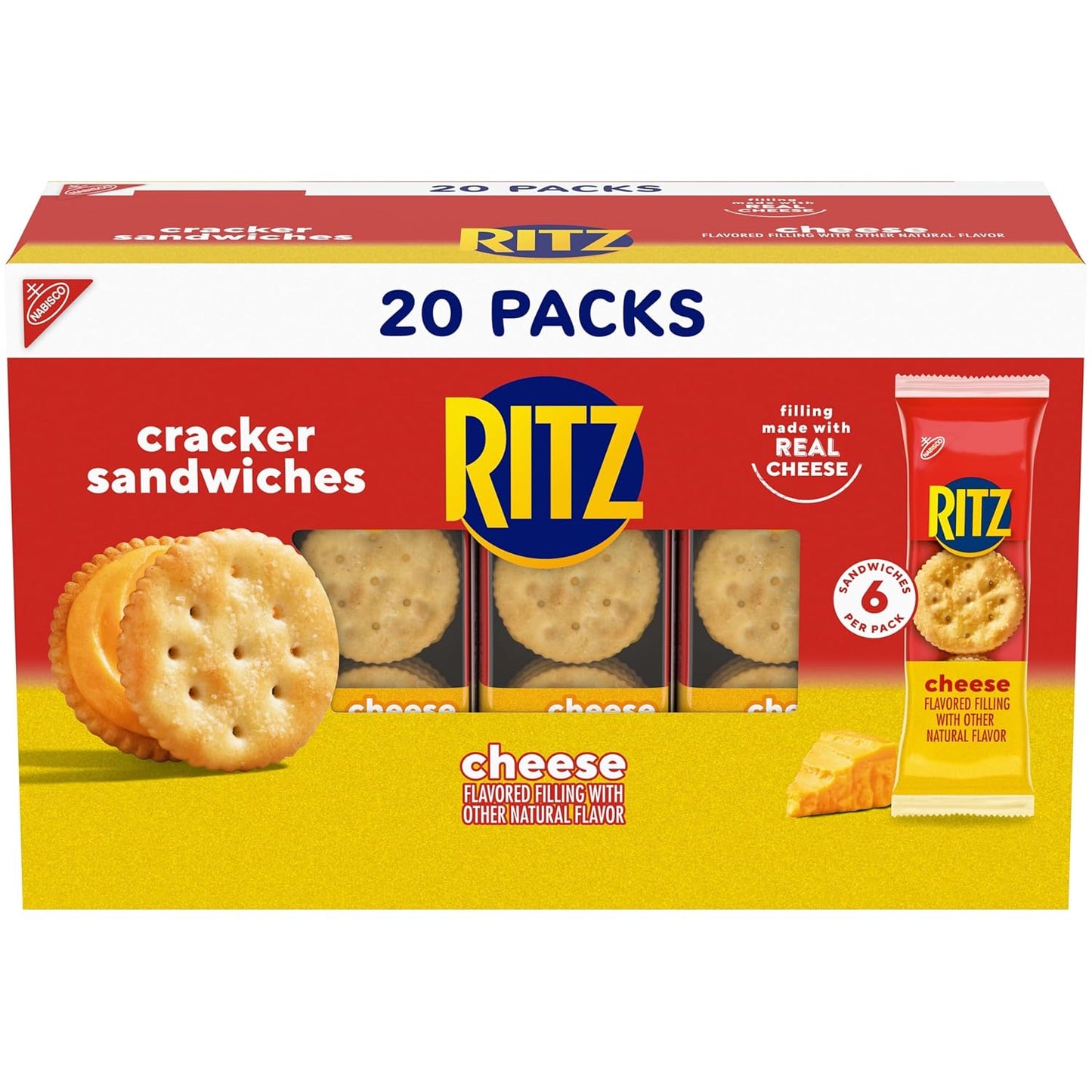 RITZ-Cheese-Sandwich-Crackers,-Lunch-Snacks,-20-Snack-Packs-|-6--Crackers-Per-Pack,-Wrapped-2435