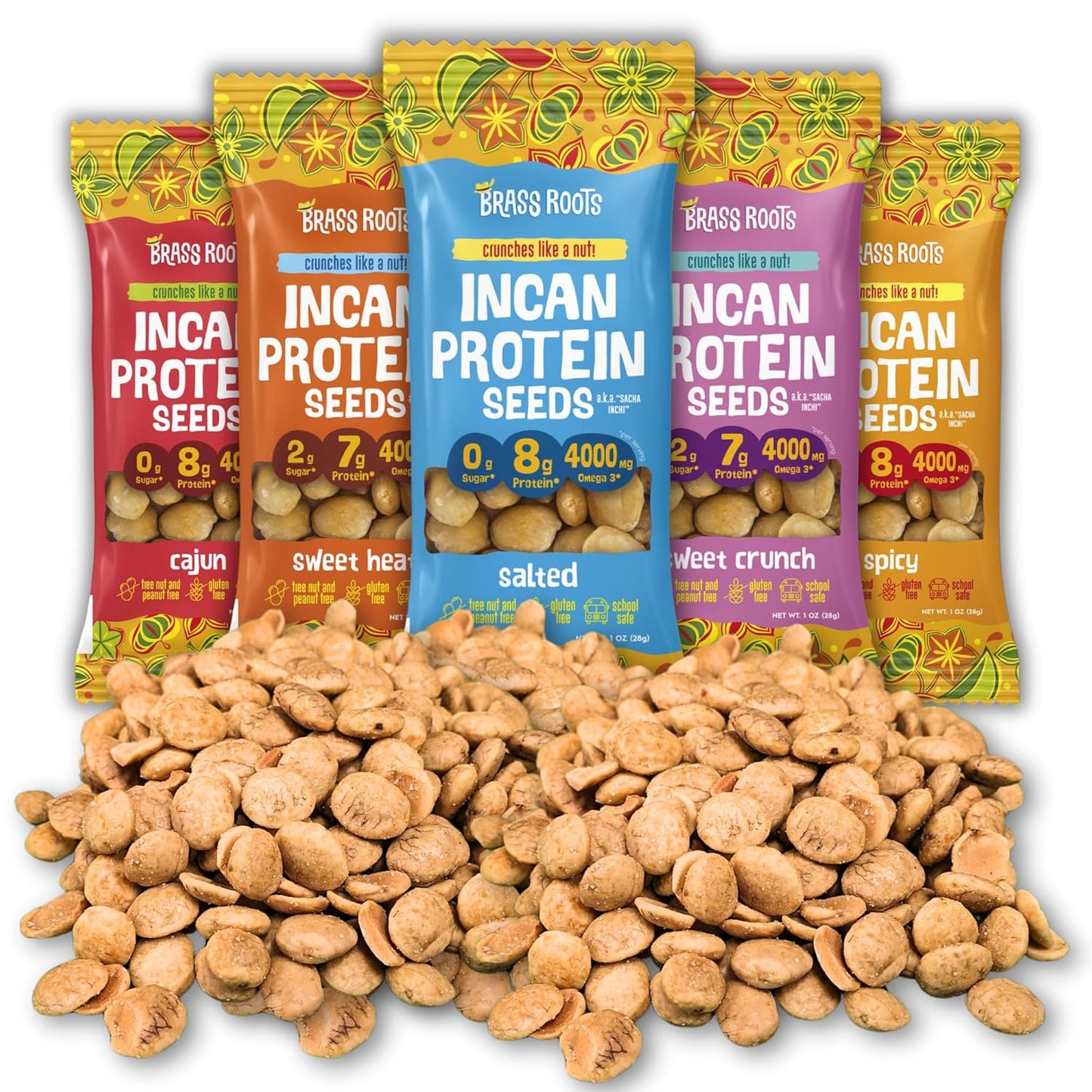 Brass-Roots-Organic-Incan-Protein-Seeds---1-oz-Variety-Pack-(One-Each)-Protein,-461