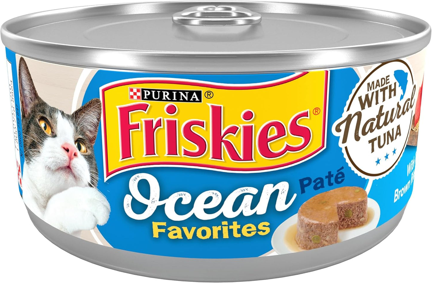 Purina-Friskies-Wet-Cat-Food-Pate-Ocean-Favorites-With-Natural-Tuna,-Rice-Peas-(Pack1450
