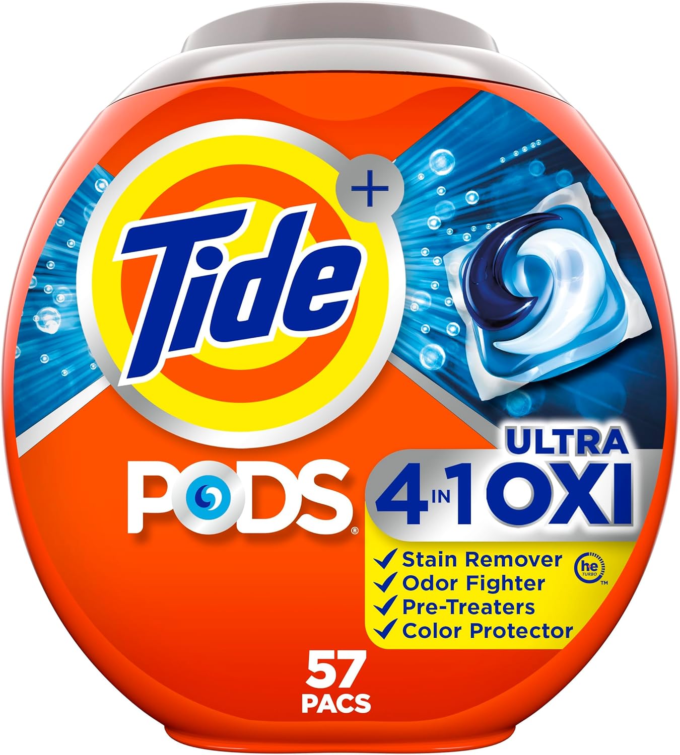 Tide-4-n-1-Ultra-Oxi-PODS-Laundry-Detergent-Pacs,-57-Count,-HE-Compatible,-1742
