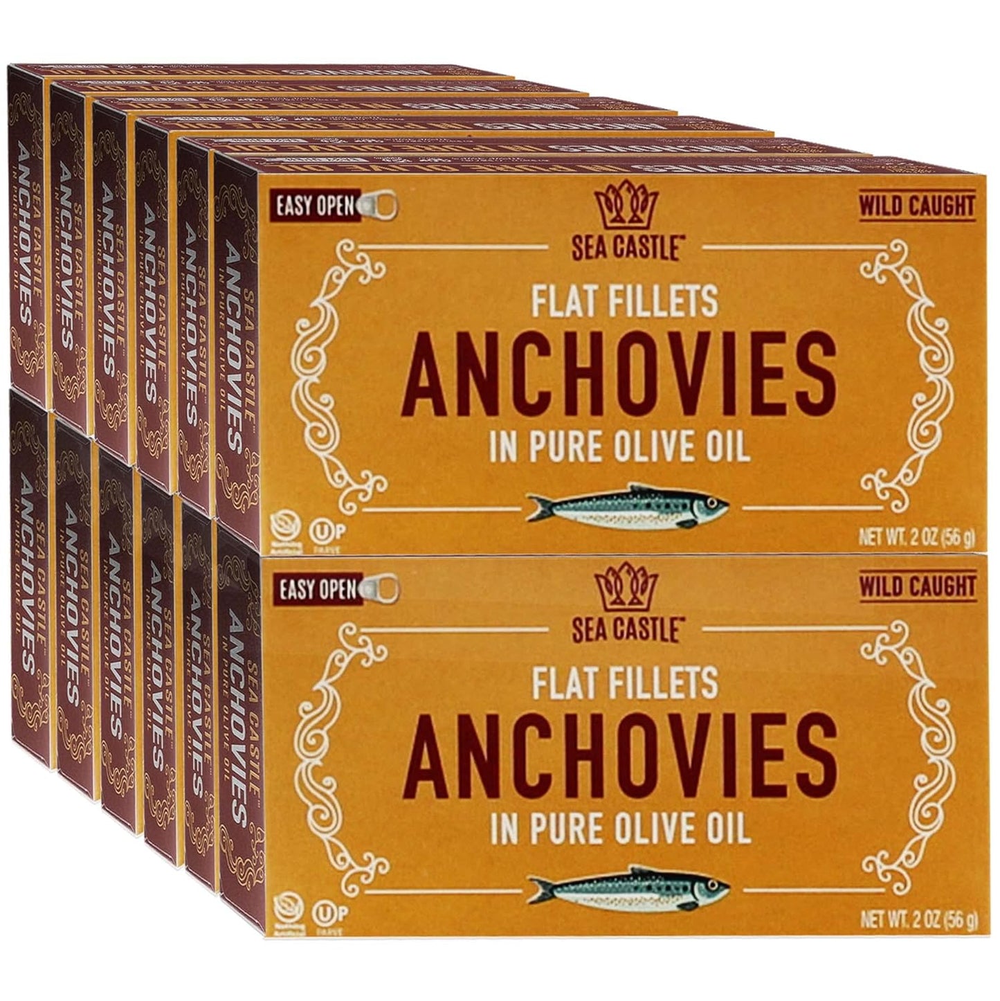 Sea-Castle-Flat-Fillets-Anchovies-In-Pure-Olive-Oil-2-OZ-(12-Pack)-655