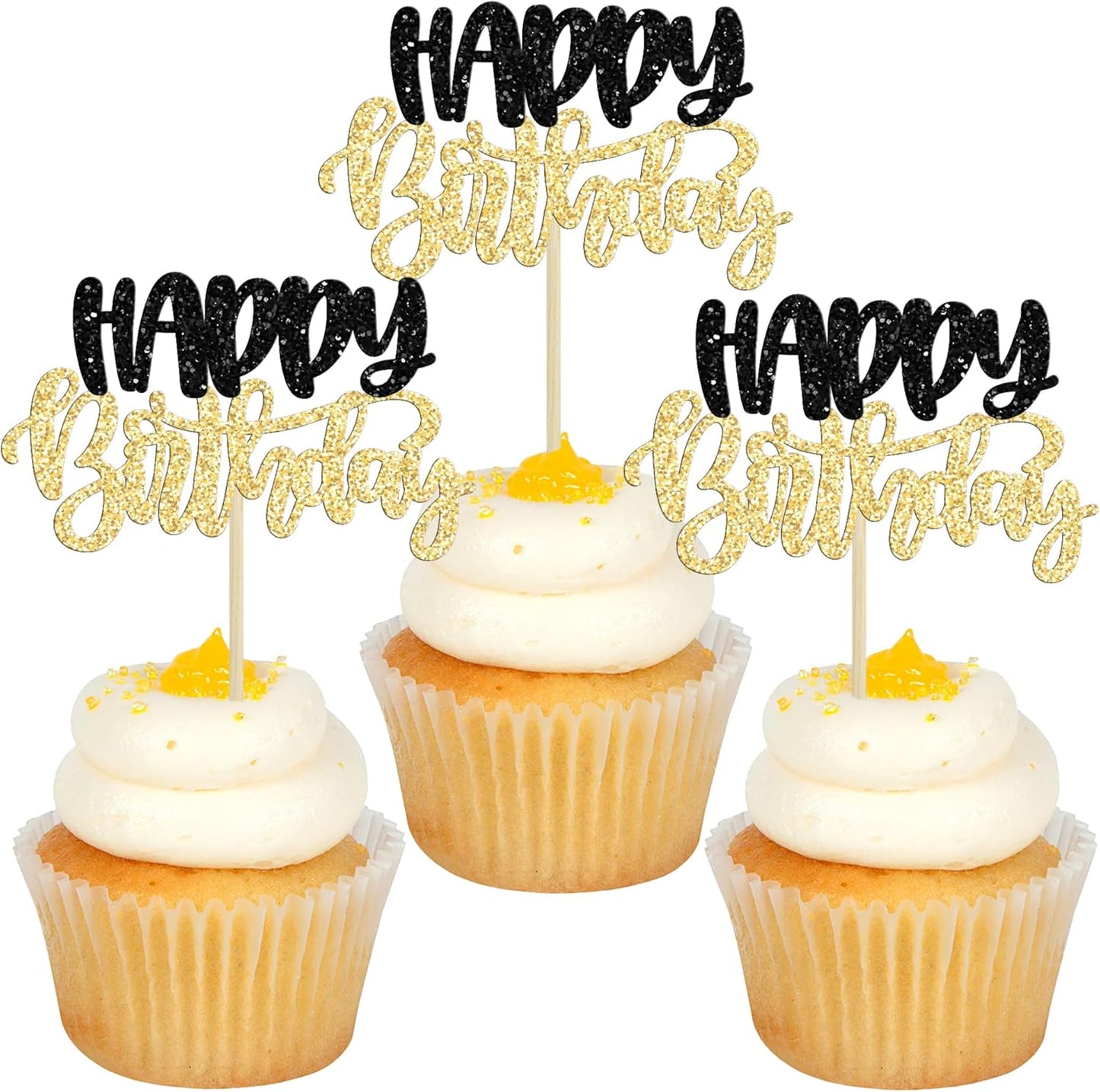 Gyufise-24Pcs-Happy-Birthday-Cupcake-Toppers-Glitter-228