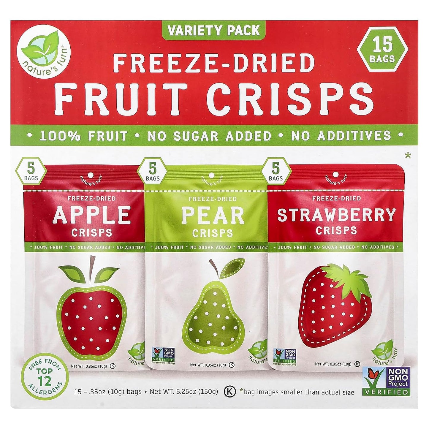Nature's-Turn-Freeze-Dried-Fruit-Snacks;-Lunchbox-Variety,-15-Bags-0.35oz-|--Healthy,-Gluten-Free,-Lunchbox-Crisp-971