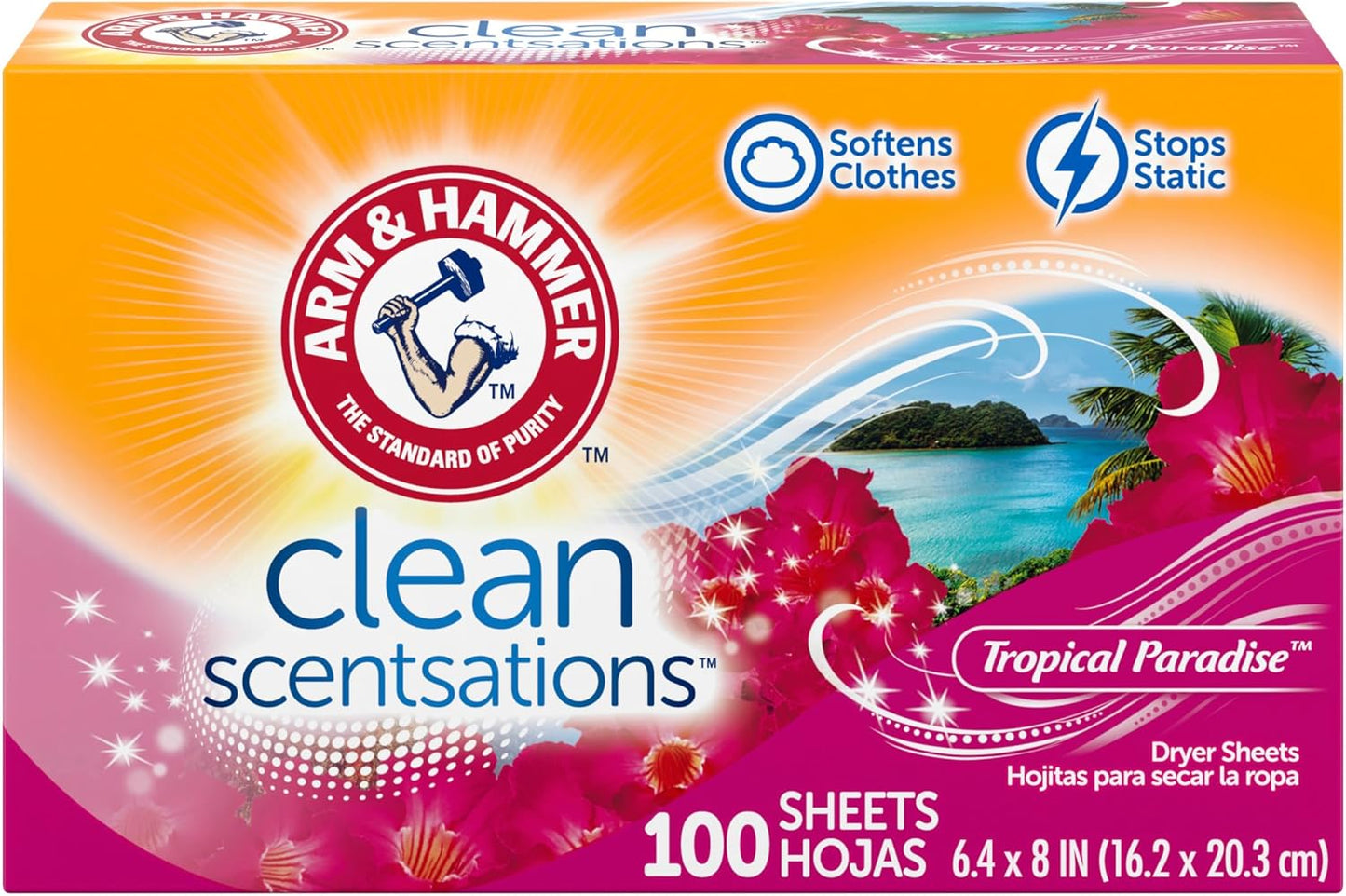 ARM-&-HAMMER-Fabric-Softener-Sheets,-Tropical-Paradise,-100-ct-----1315