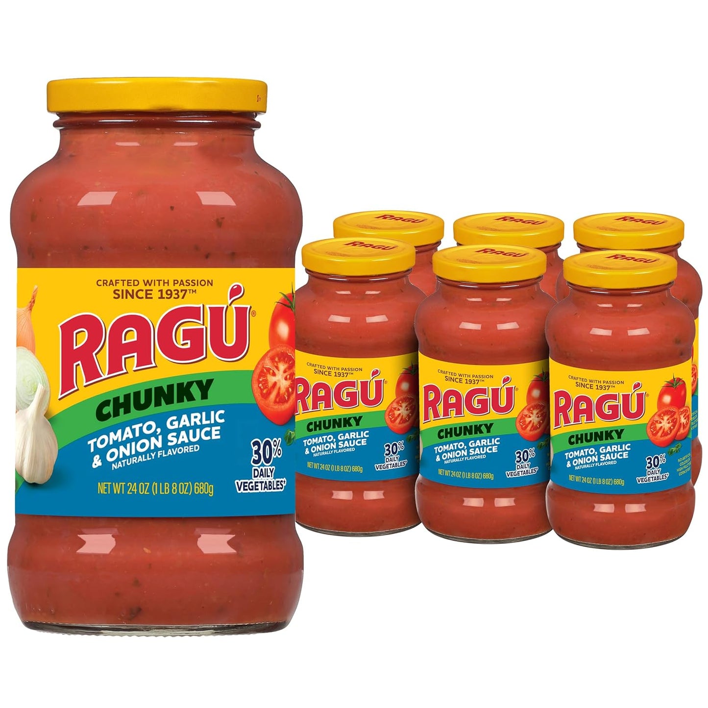 RAGÚ-Chunky-Tomato,-Garlic-and-Onion-Pasta-Sauce,-Diced-Tomatoes,-Delicious-Garlic-587
