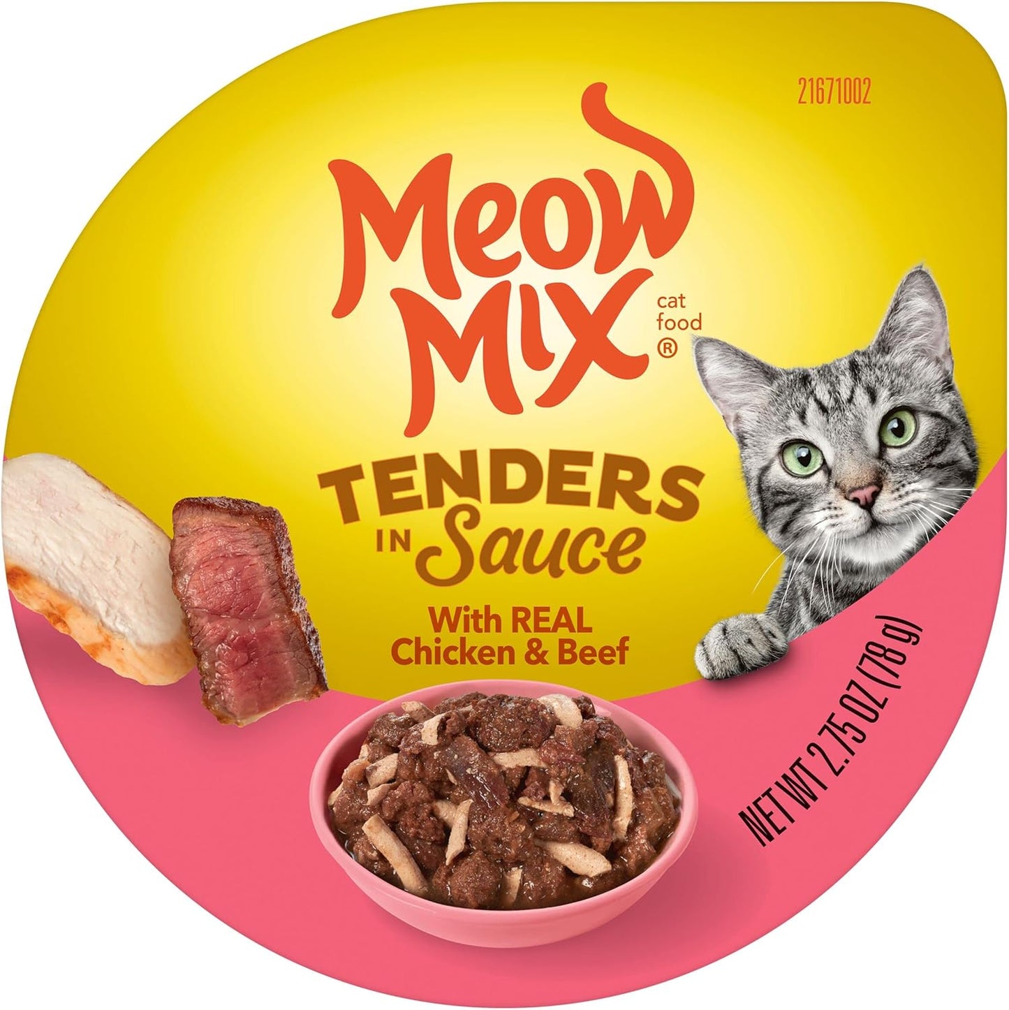 Meow-Mix-Cat-Food,-Market-Select-With-Real-Chicken-and-Beef-In-Gravy,-407