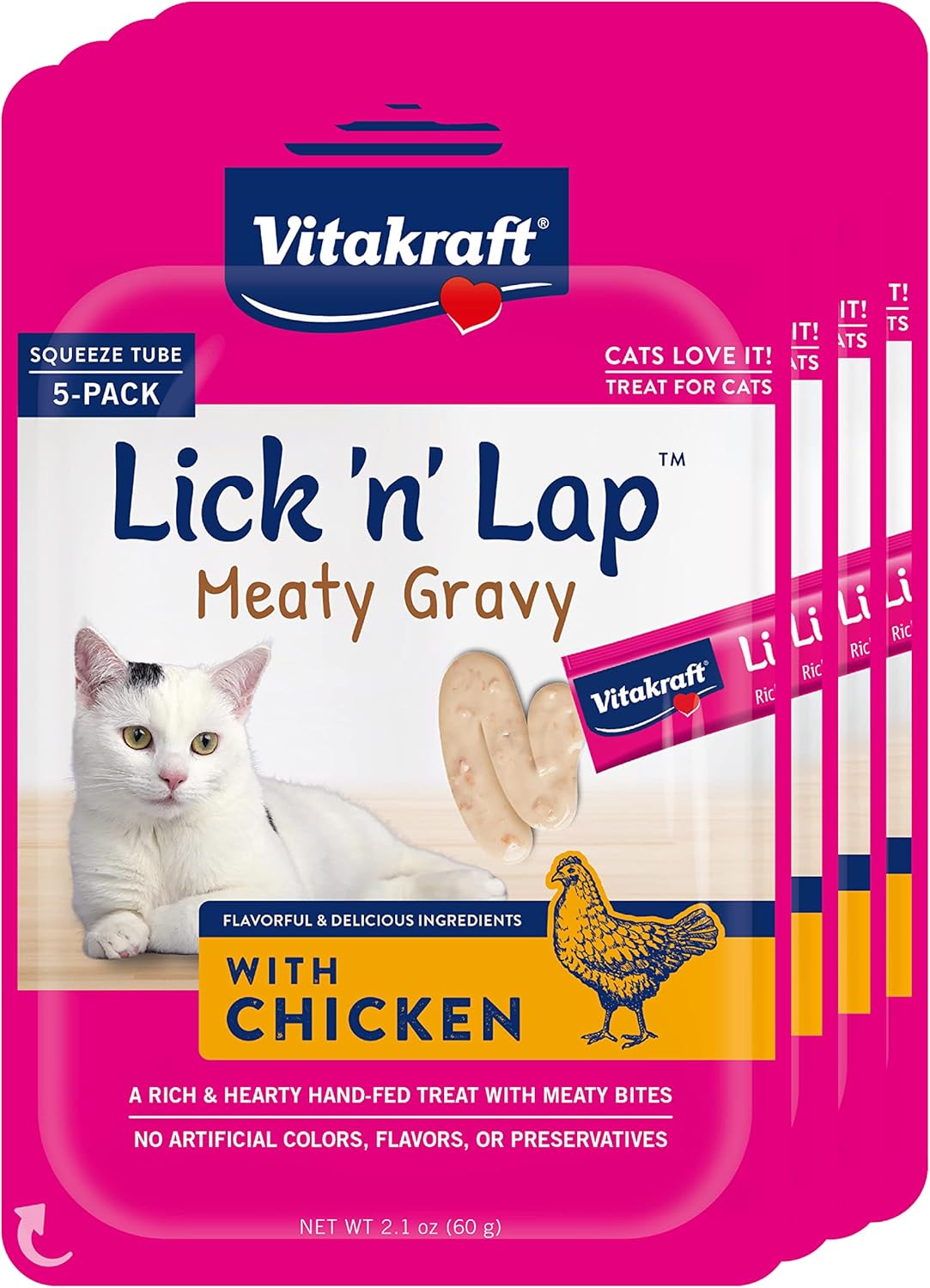 Lick-'n'-Lap-Meaty-Gravy-Cat-Treat?,-Chicken,-Pack-3
