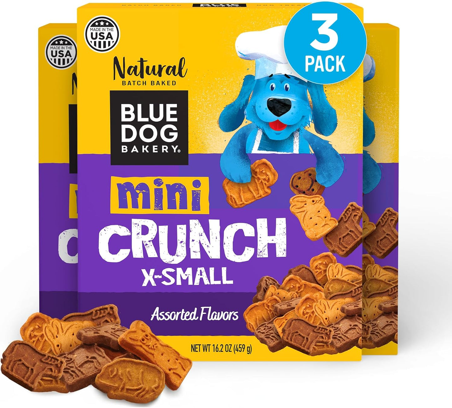 Blue-Dog-Bakery-Natural-Dog-Treats,-Mini-Crunch,-Assorted-Flavors,-16.2oz,-Count-1423
