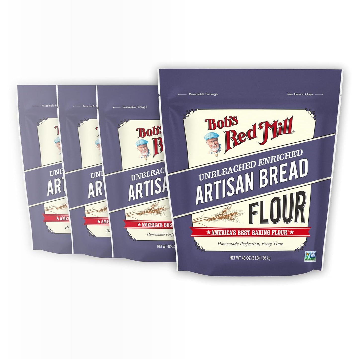 Bob's-Red-Mill-Artisan-Bread-Flour,-3-Pound-(Pack-of-4)---470