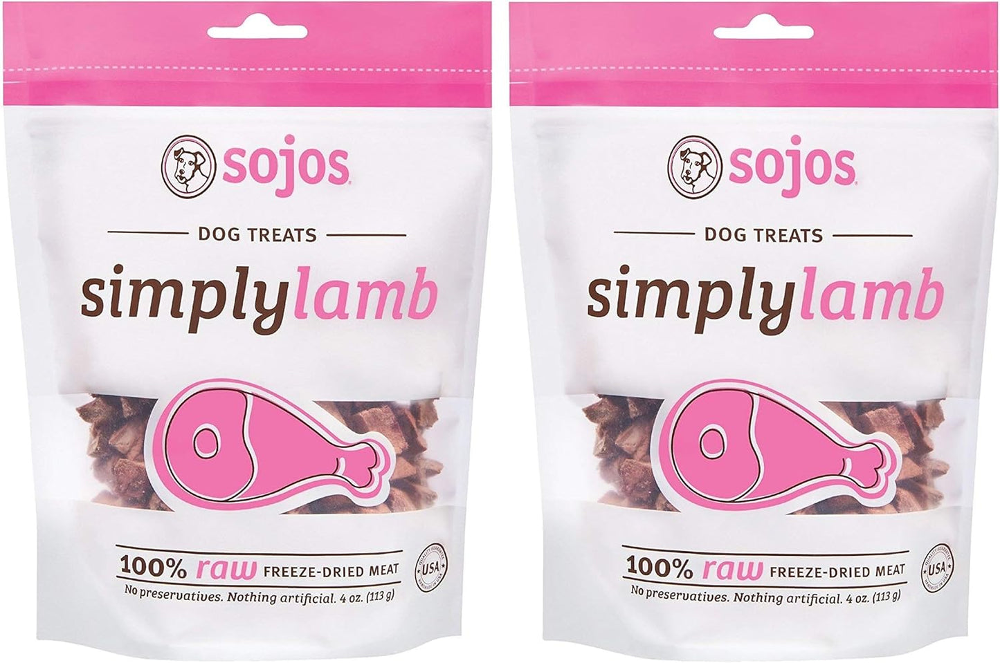Sojos-Simply-Lamb-Raw-Freeze-Dried-Grain-Free-Dog-Treats,-4-Ounce-each-of-459
