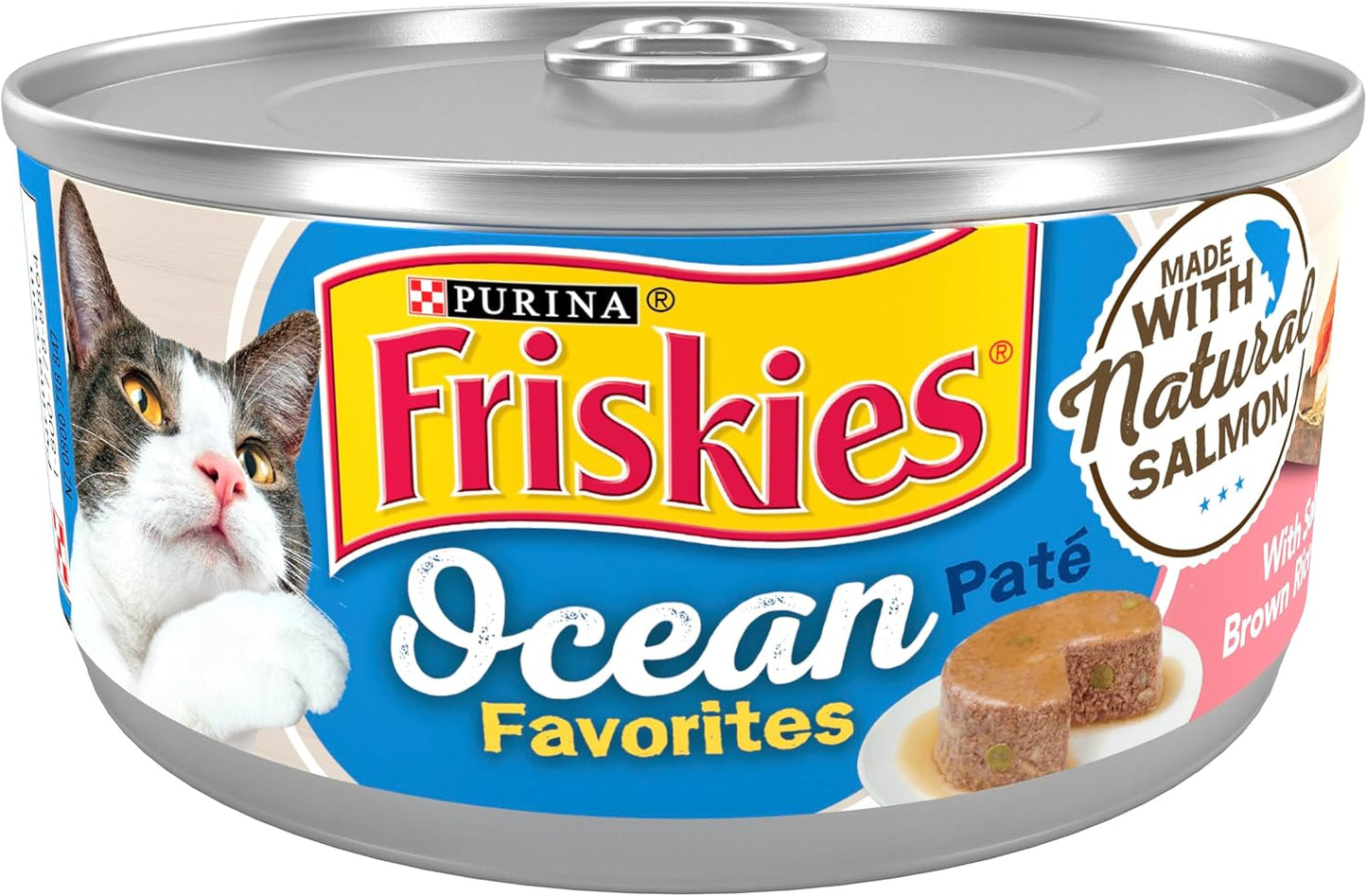 Purina-Friskies-Wet-Cat-Food-Pate-Ocean-Favorites-With-Natural-Salmon,-Rice-Peas-(Pack1159