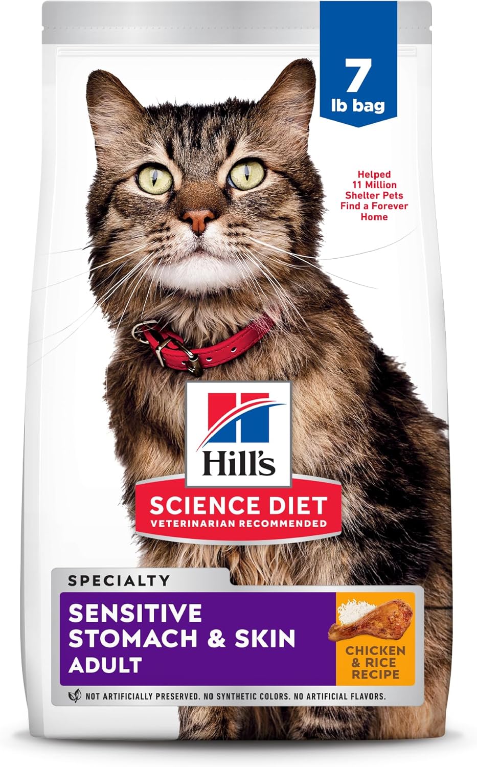 Hill's-Science-Diet-Adult-Sensitive-Stomach-&-Skin-Dry-Cat-Food,-Chicken-&-2030