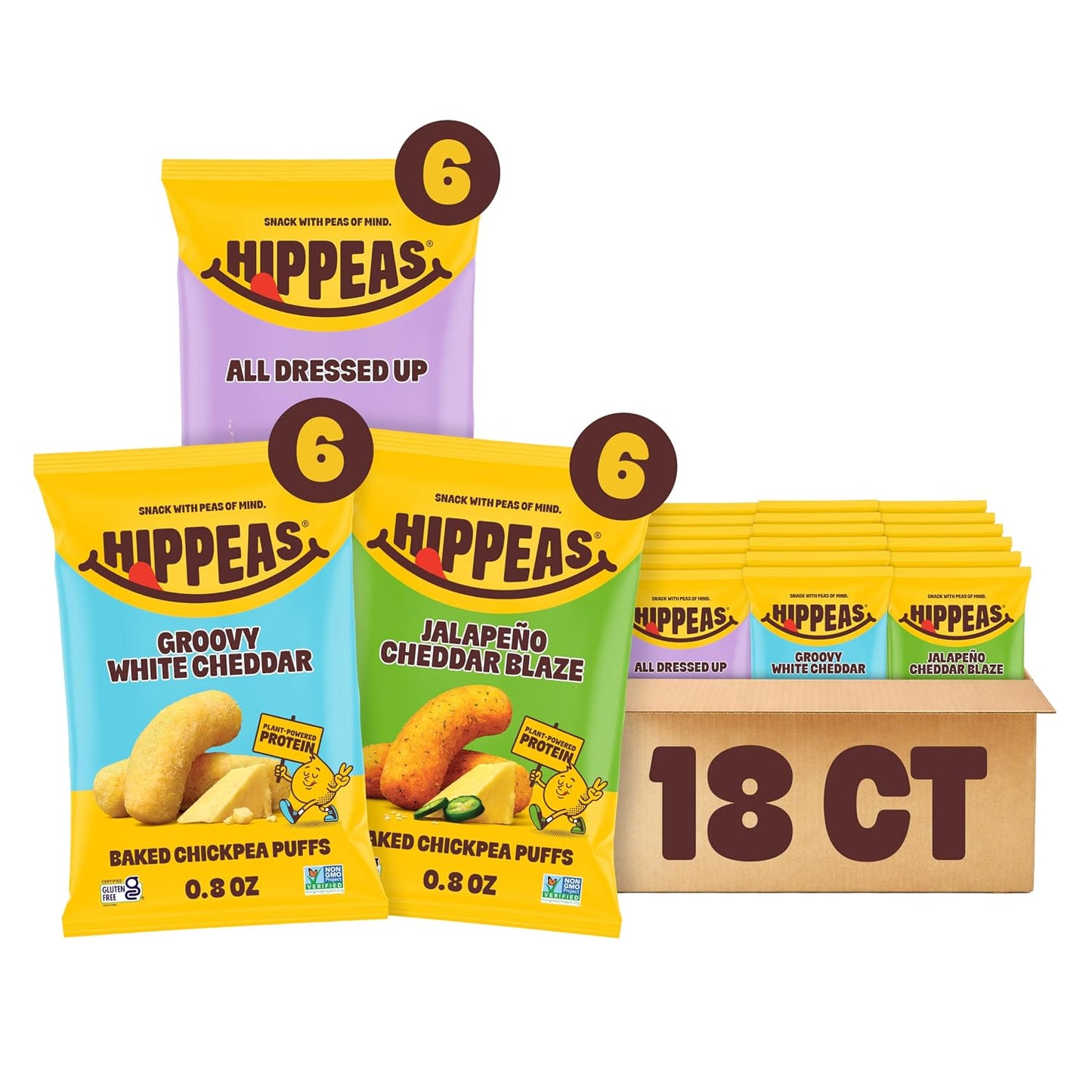Hippeas-Chickpea-Puffs,-Variety-Pack,-Groovy-White-Cheddar,-Jalapeño-Cheddar,-All--Dressed,-18-x-oz,-2100