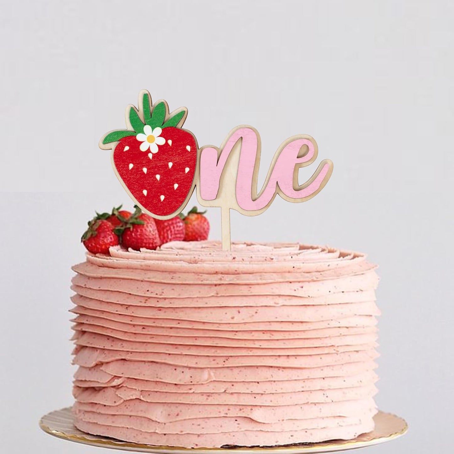LINZYING-Girl's-1st/First-Birthday-Strawberry-Wooden-Cake-3057
