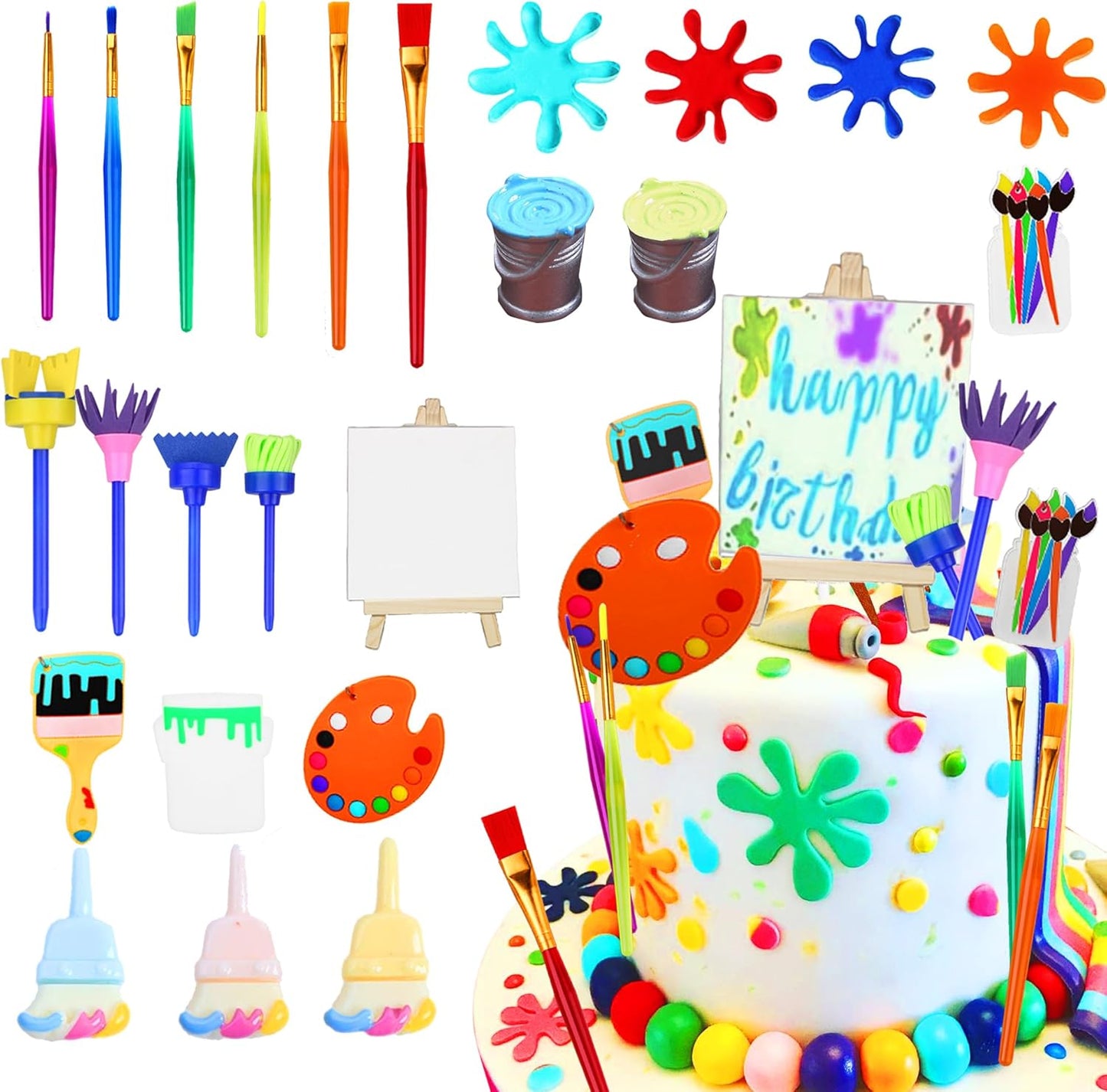 GallaRato-Art-Paint-Cake-Topper-Painting-Cake-Decoration-24-PCS-Include-Paint-Brush-Bucket-492