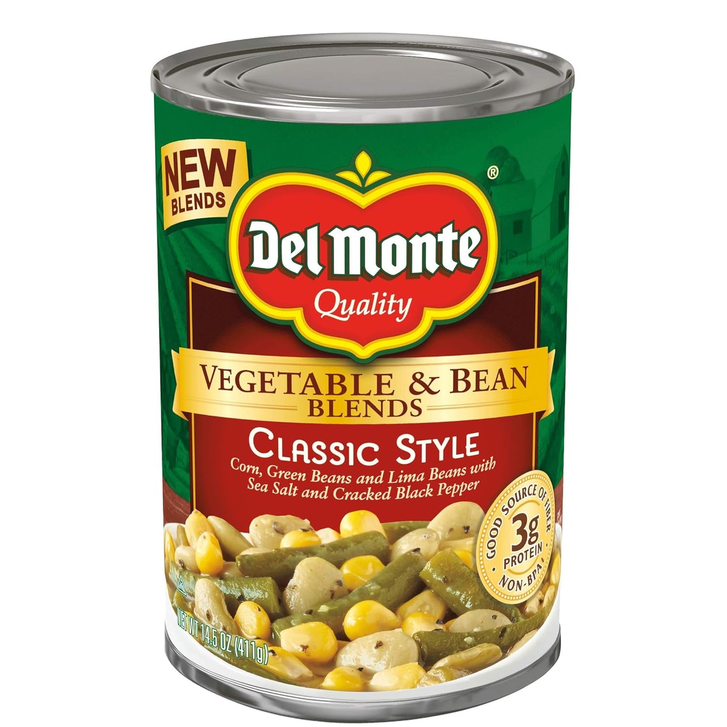 Del-Monte-Mezcla-de-verduras-y-frijoles,-estilo-clásico,-431