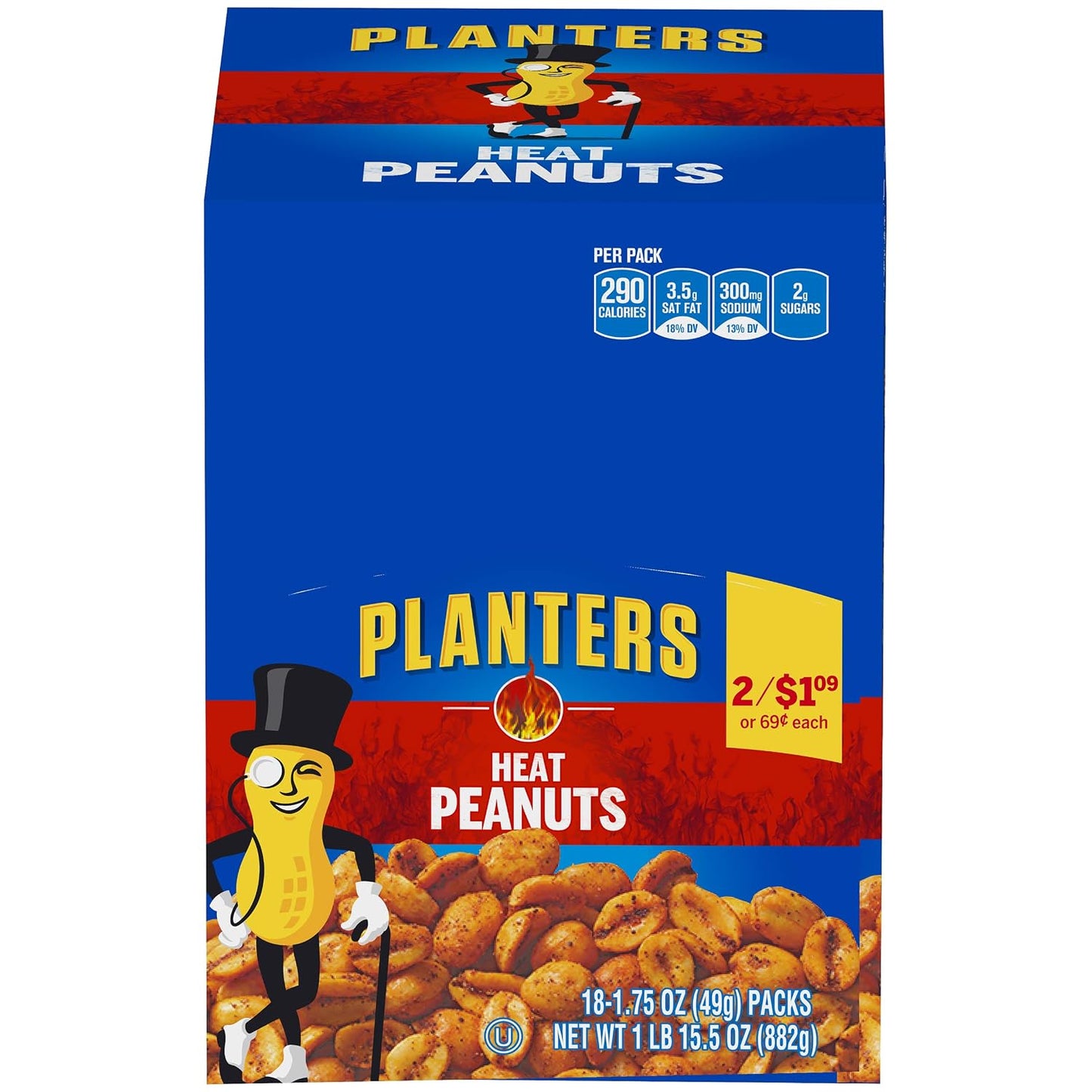 Planters-Heat-Peanuts,-1.75-Ounce-(Pack-of-18)---------1560