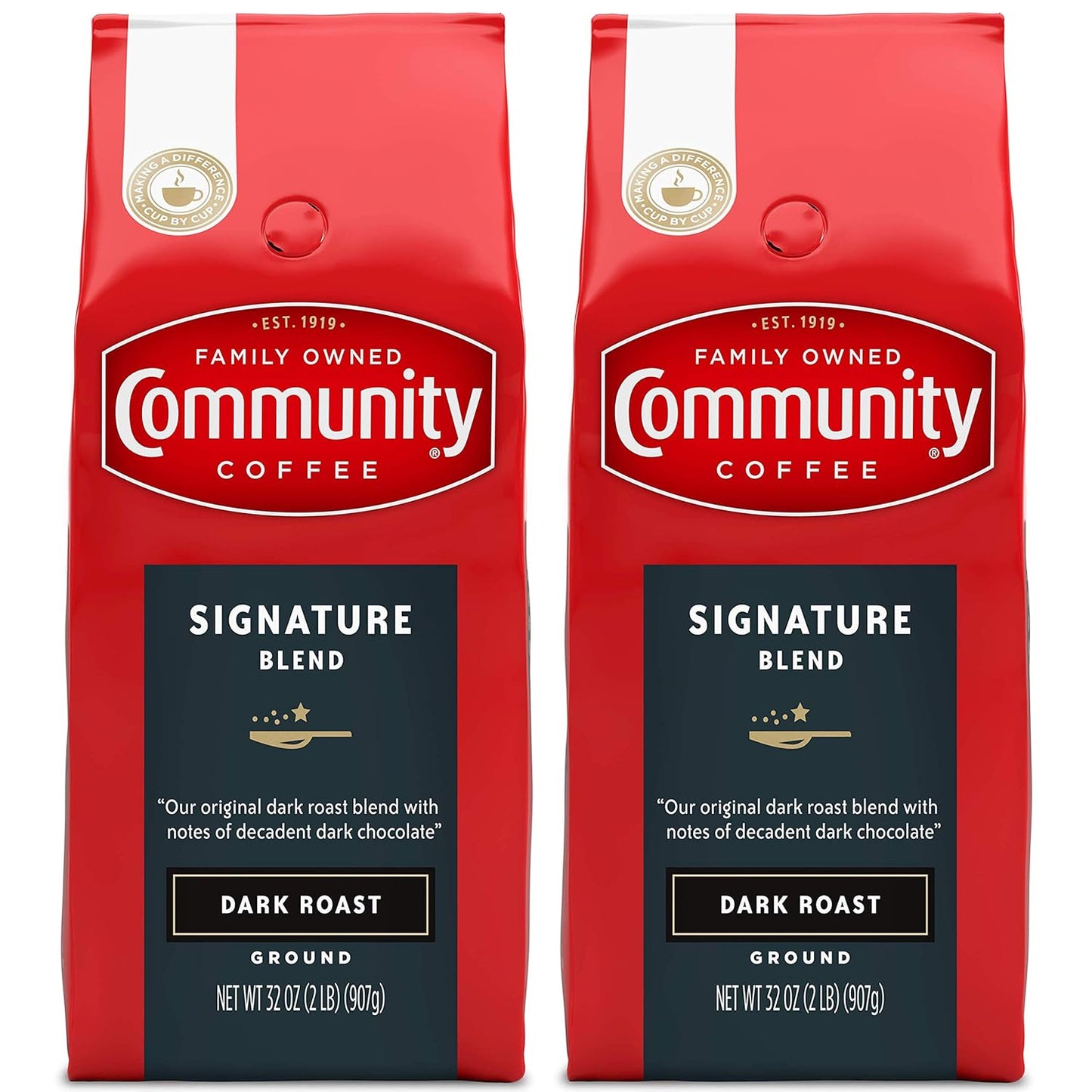 Community-Coffee-Signature-Blend,-64-Ounces-Ground-Coffee,-Dark-Roast,-32-Ounce-Bag-2896