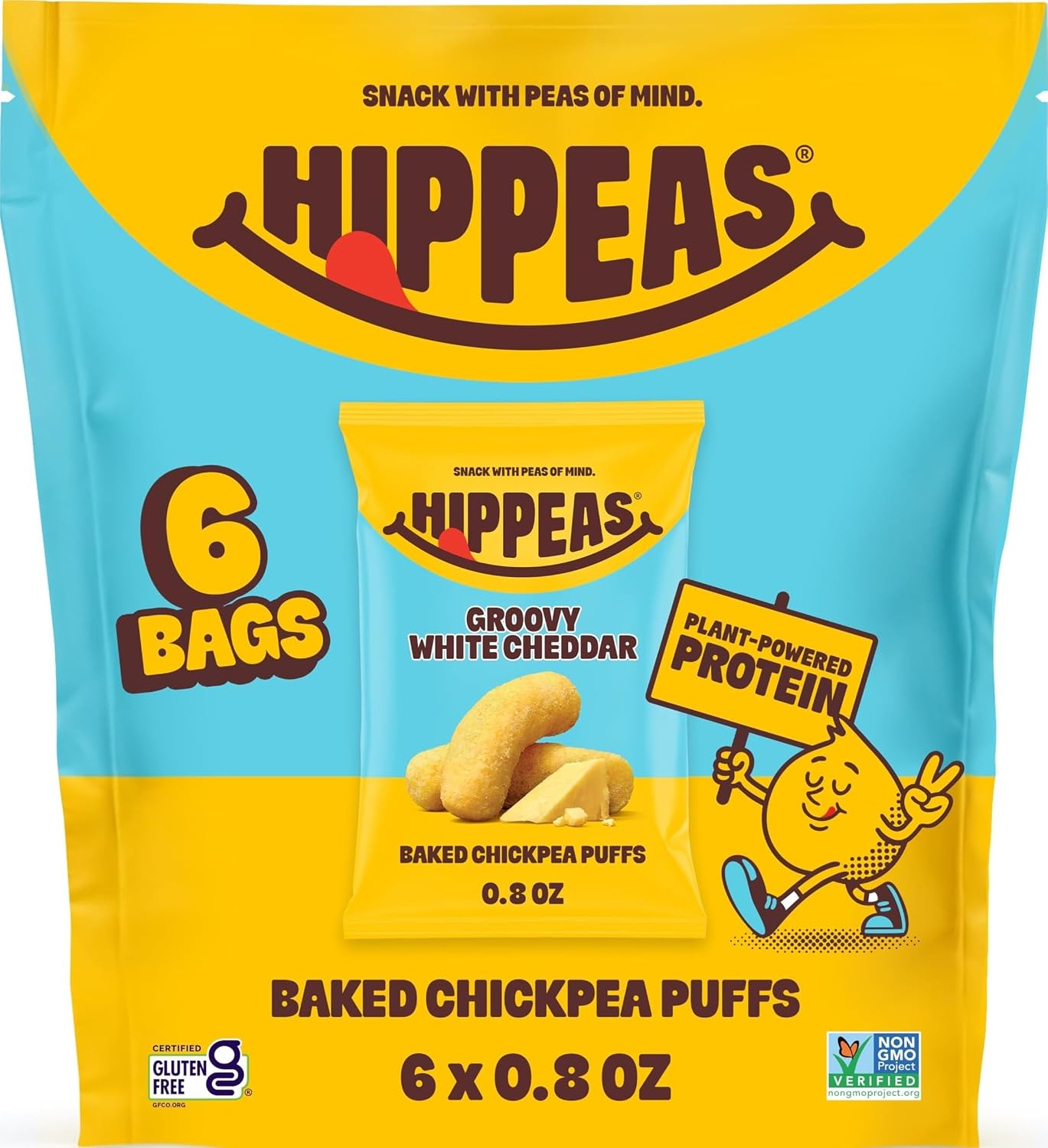 HIPPEAS-Chickpea-Puffs,-Groovy-White-Cheddar,-Gluten-Free-Snacks,-Dairy-Free,--Vegan,-0.8oz,-Pack-6,-2593