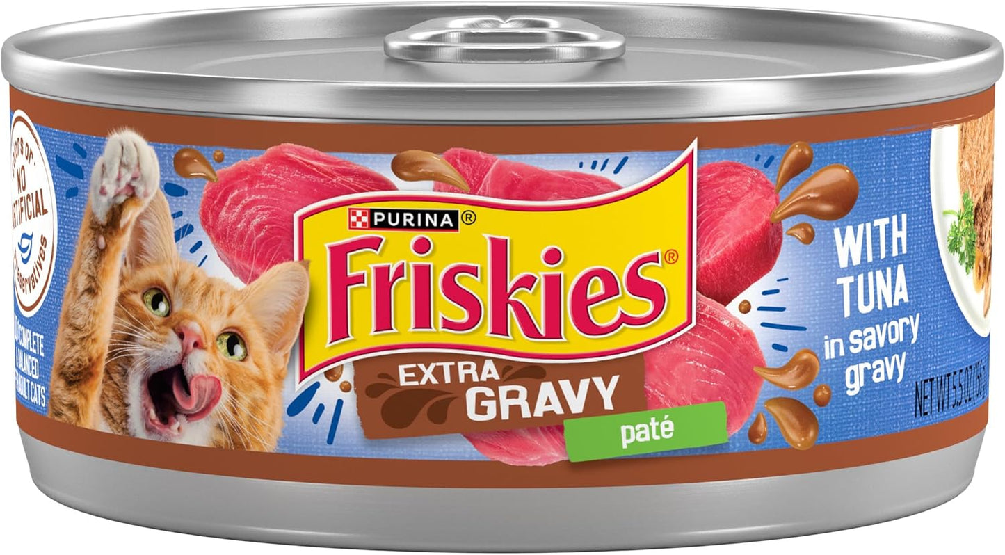 Purina-Friskies-Wet-Cat-Food-Pate,-Extra-Gravy-With-Tuna---of-5.5-Cans1737