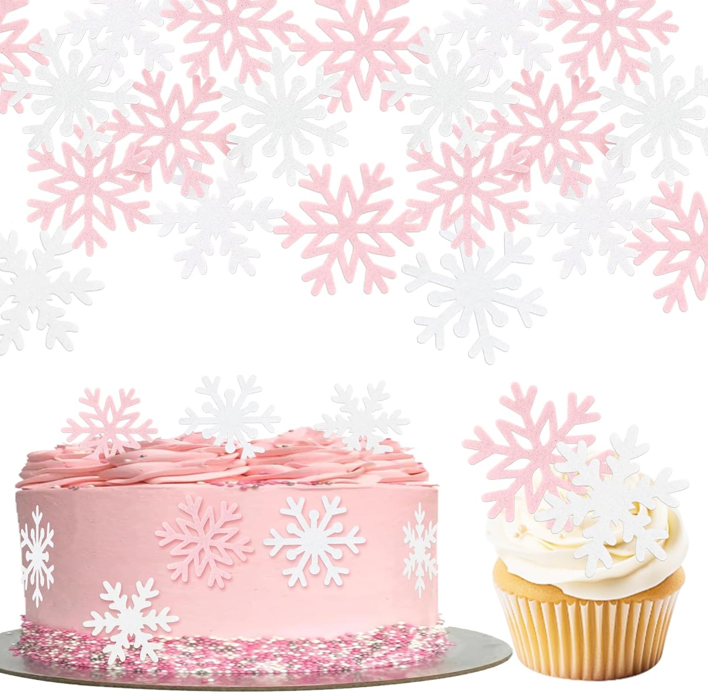 60-PCS-Edible-Frozen-Cupcake-Toppers-Wafer-Paper-Pink-White-Snowflake-Birthday-Edible-Cupcake-506